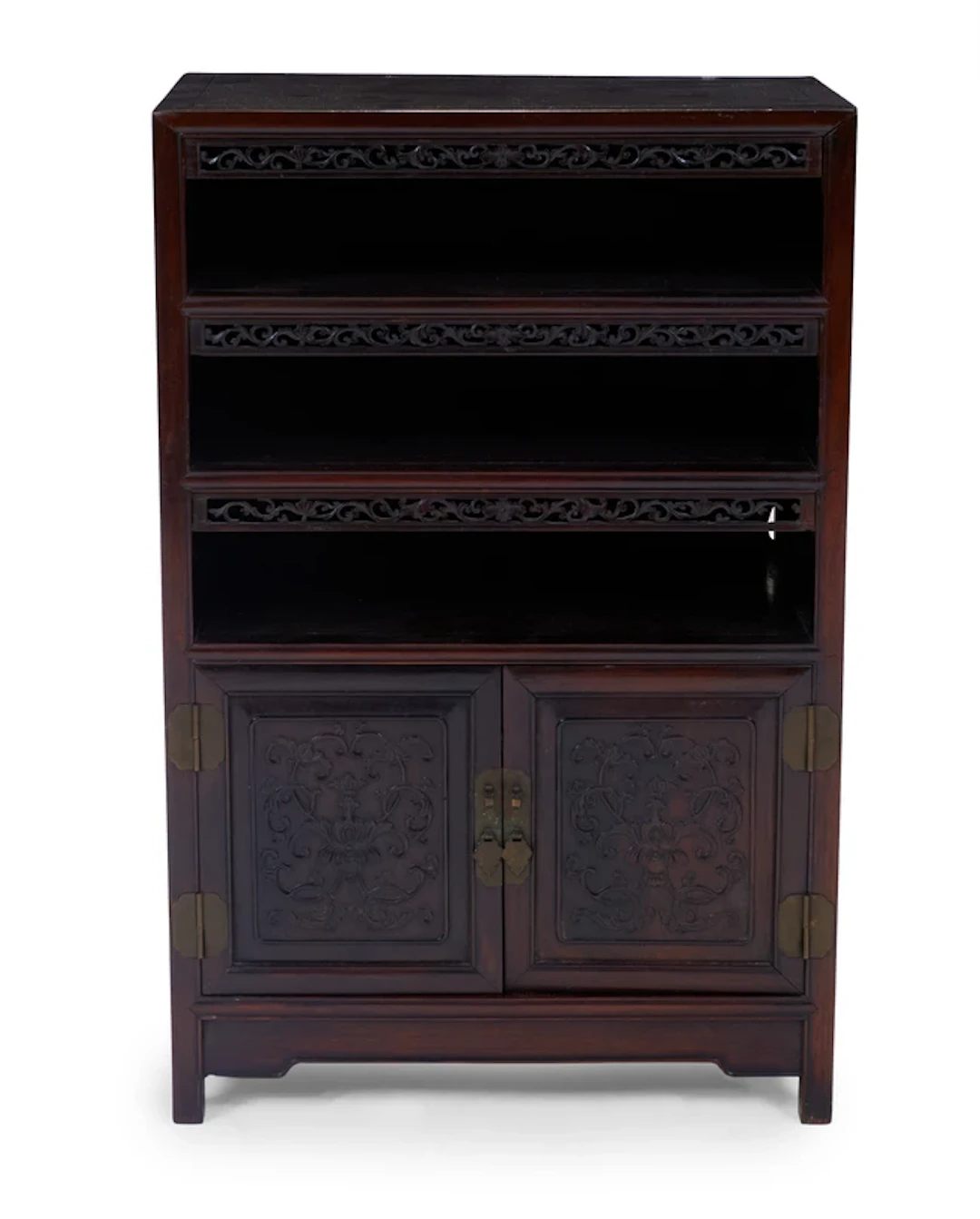 A Chinese zitan scholar's cabinet Qing dynasty
