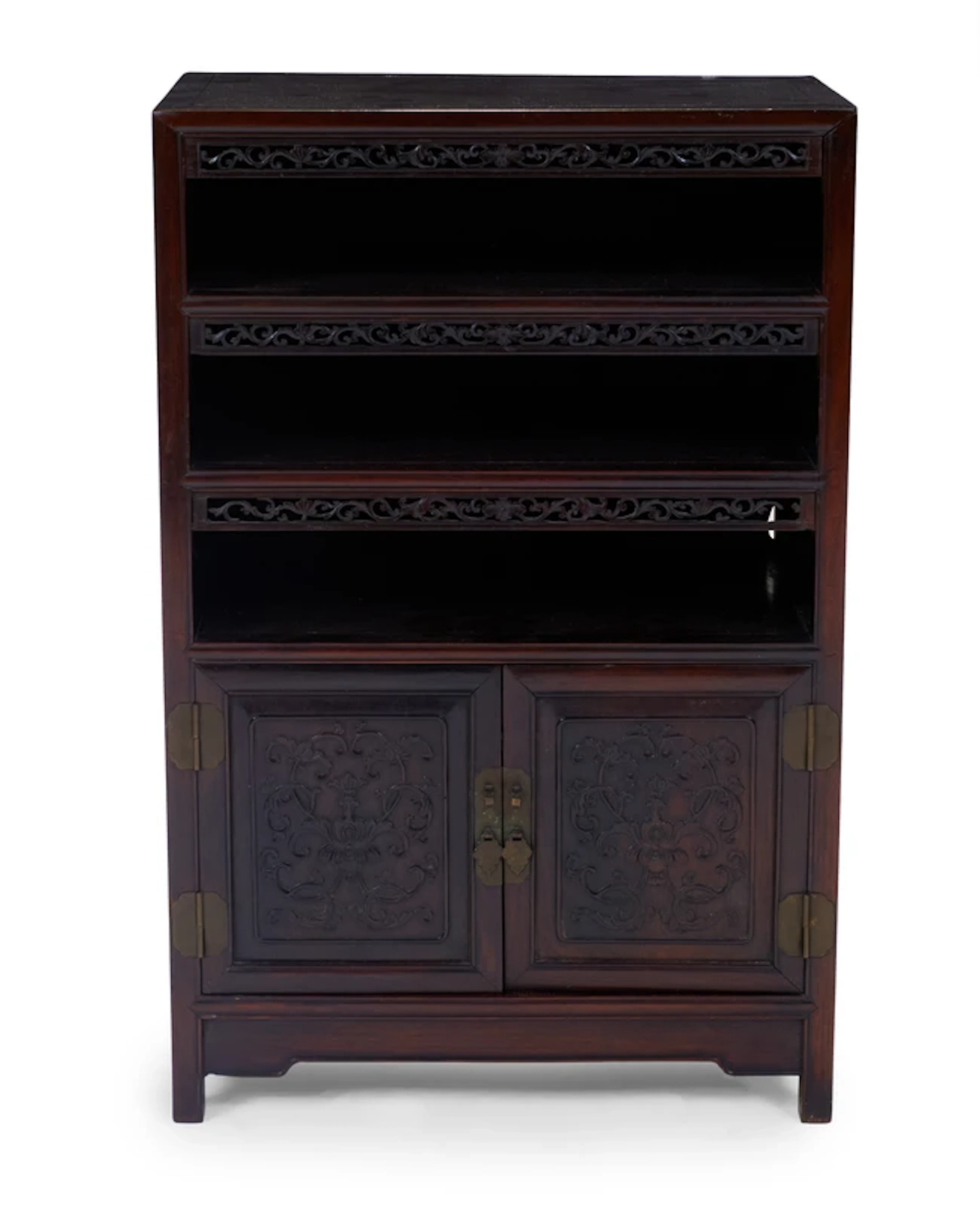 A Chinese zitan scholar's cabinet Qing dynasty