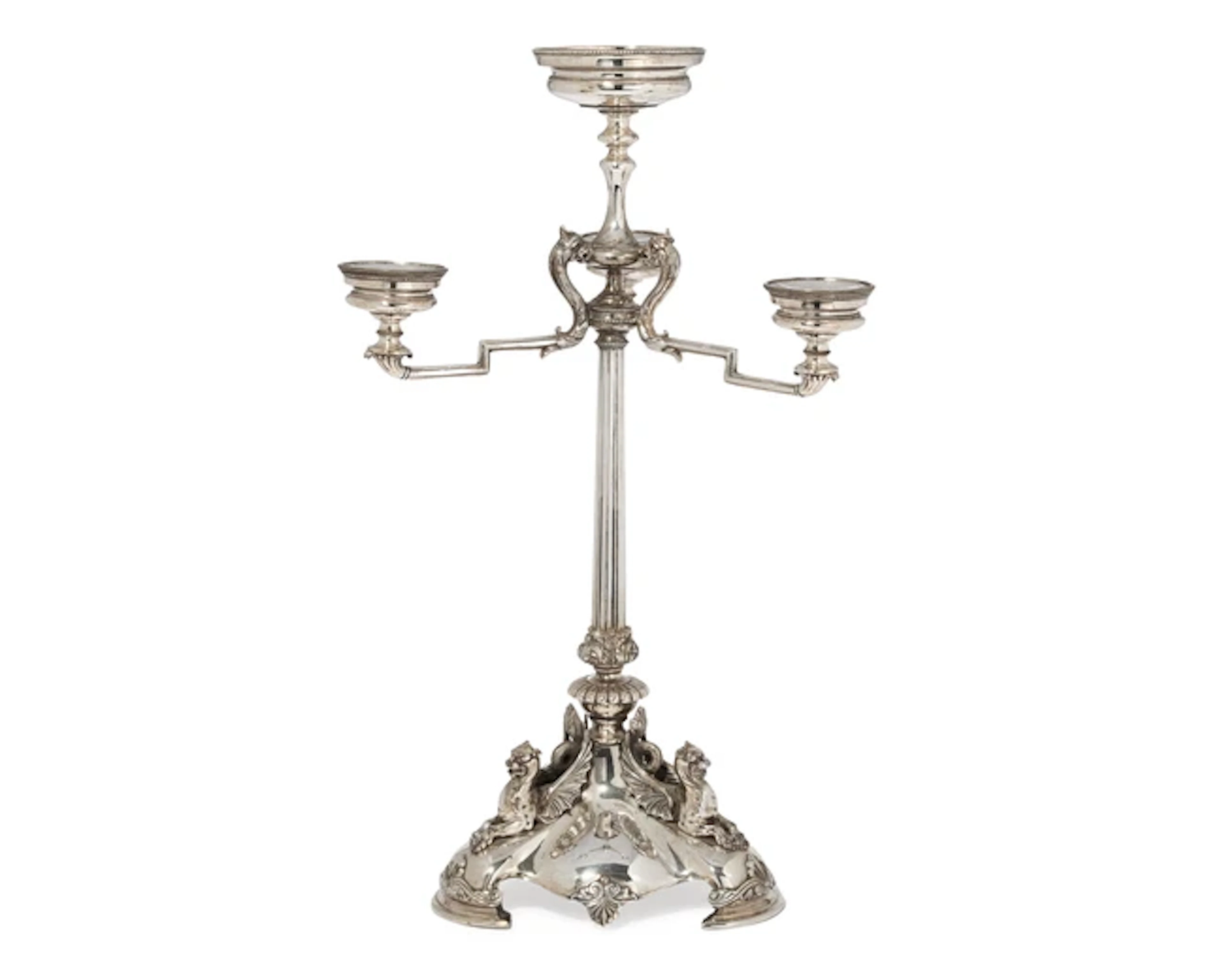 A Victorian silver-plated candelabra epergne