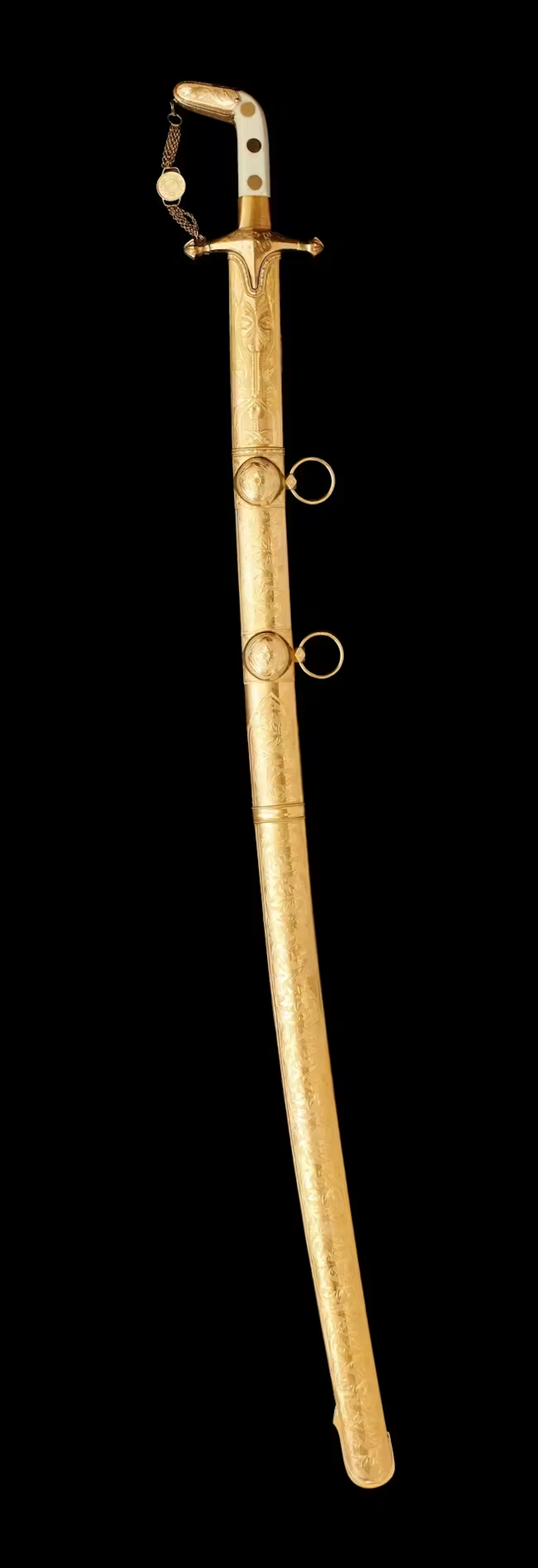 An inscribed presentation bone hilted sword (saif)