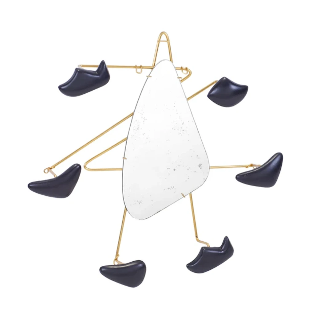 Georges Jouve (1919-1964) for Marcel Asselbur Mirror with coat hooks