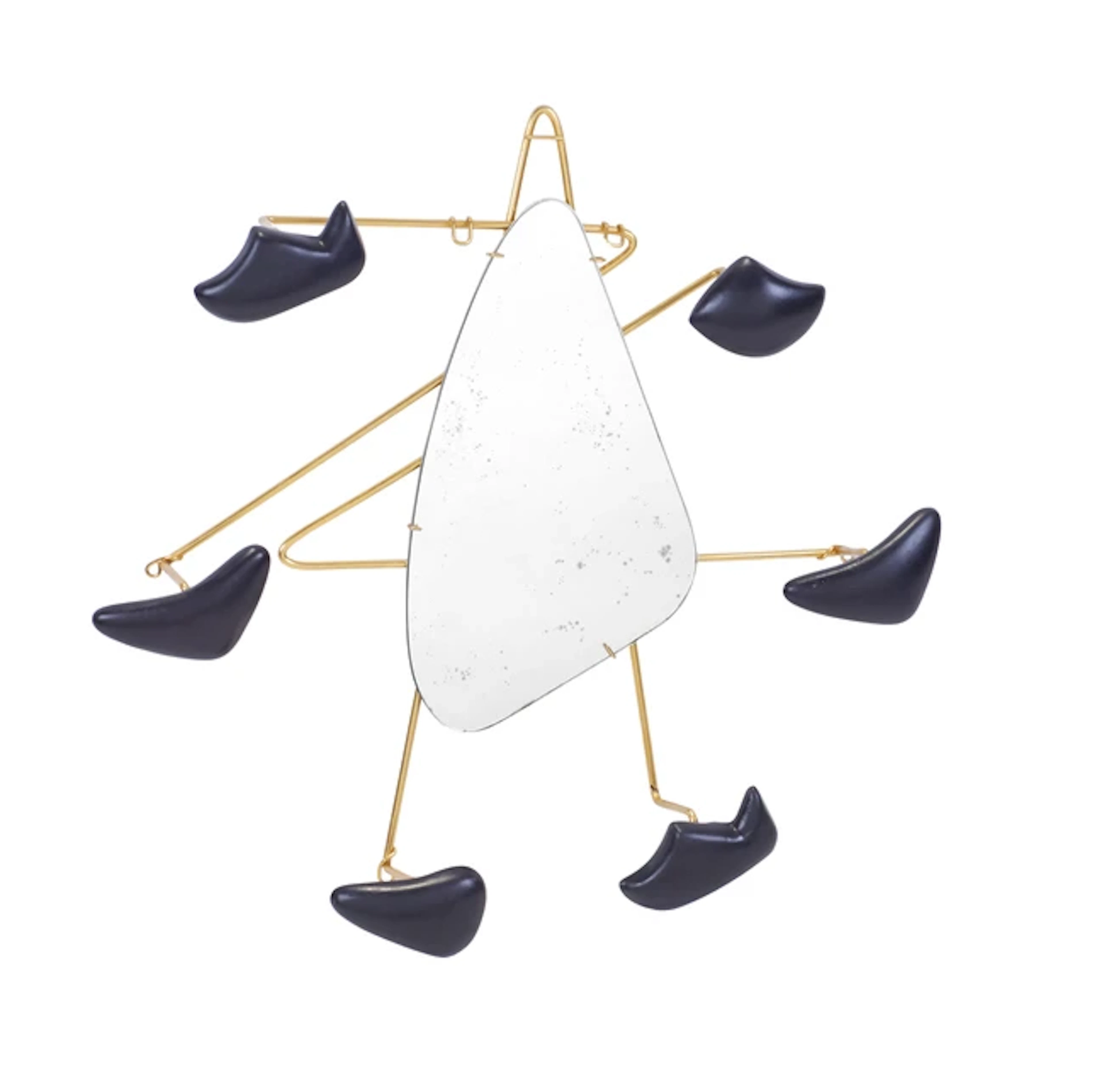 Georges Jouve (1919-1964) for Marcel Asselbur Mirror with coat hooks