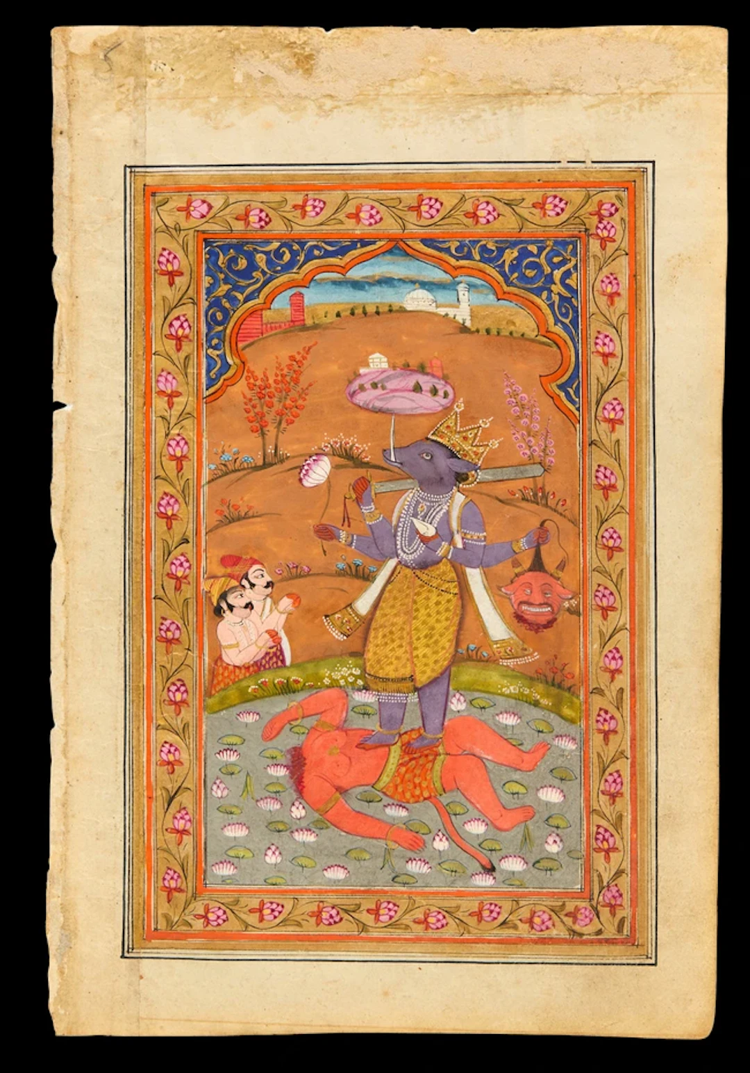 Three detached illustrated folios : Varaha