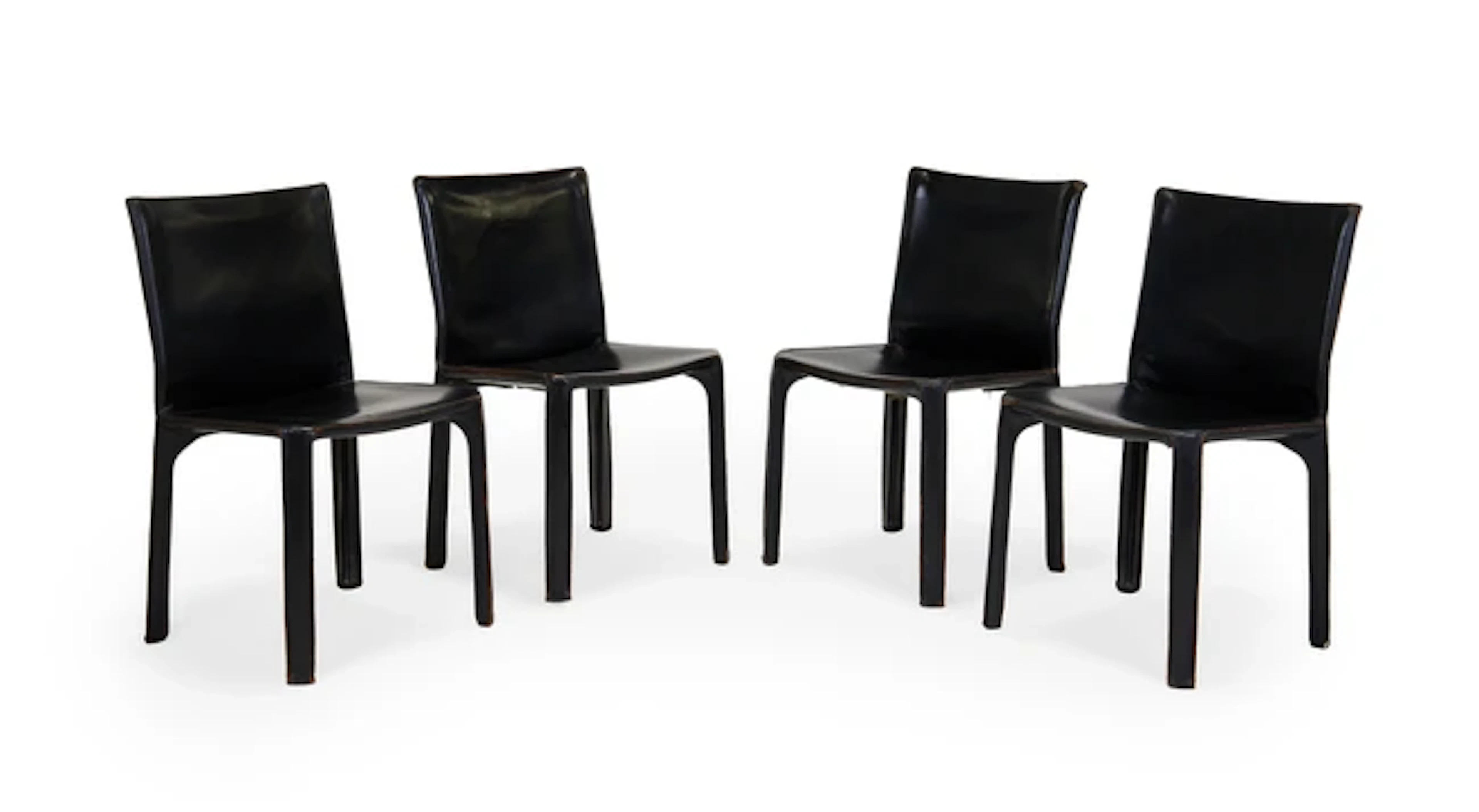 Mario Bellini (b.1935) for Cassina Set of four '412 Cab' chairs