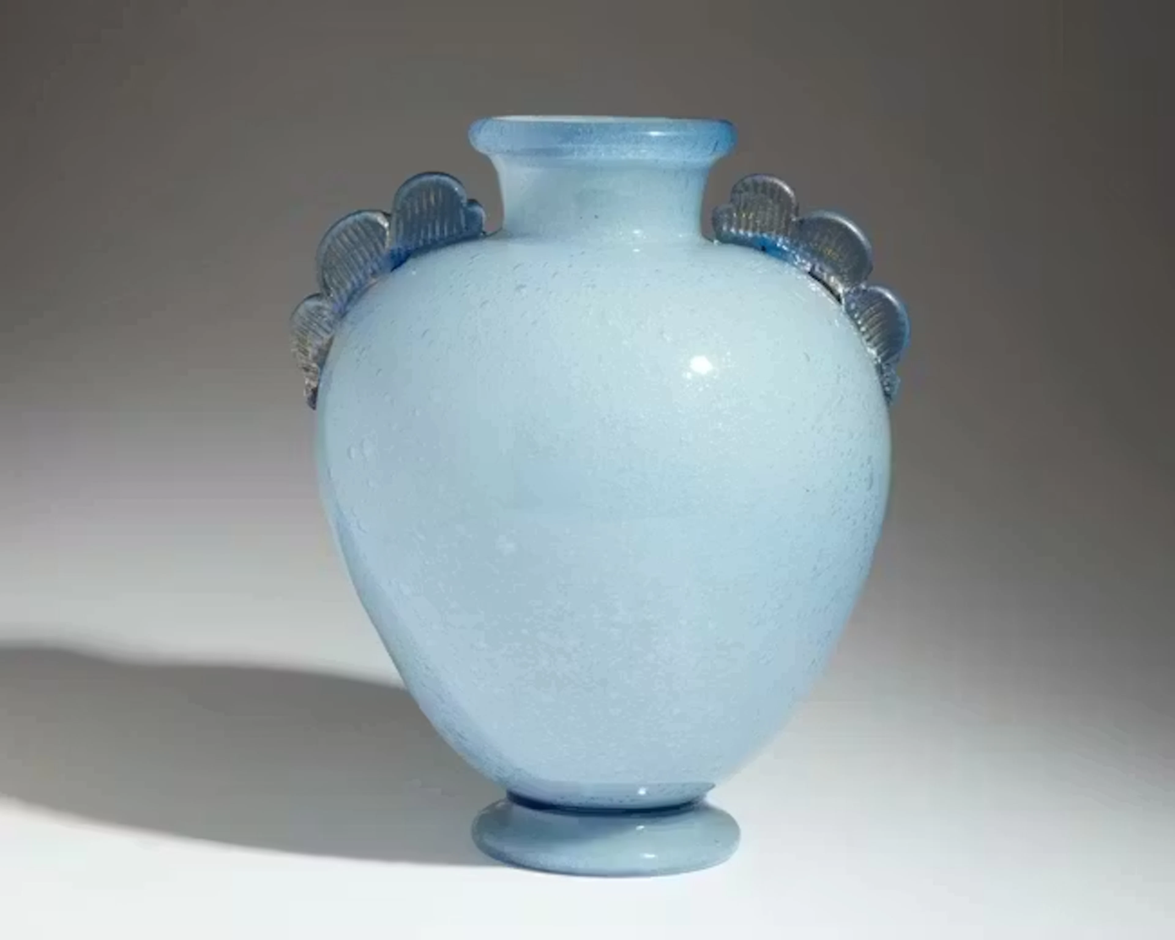 Attributed to AVEM (Arte Vetraria Muranese) Footed vase with applied details