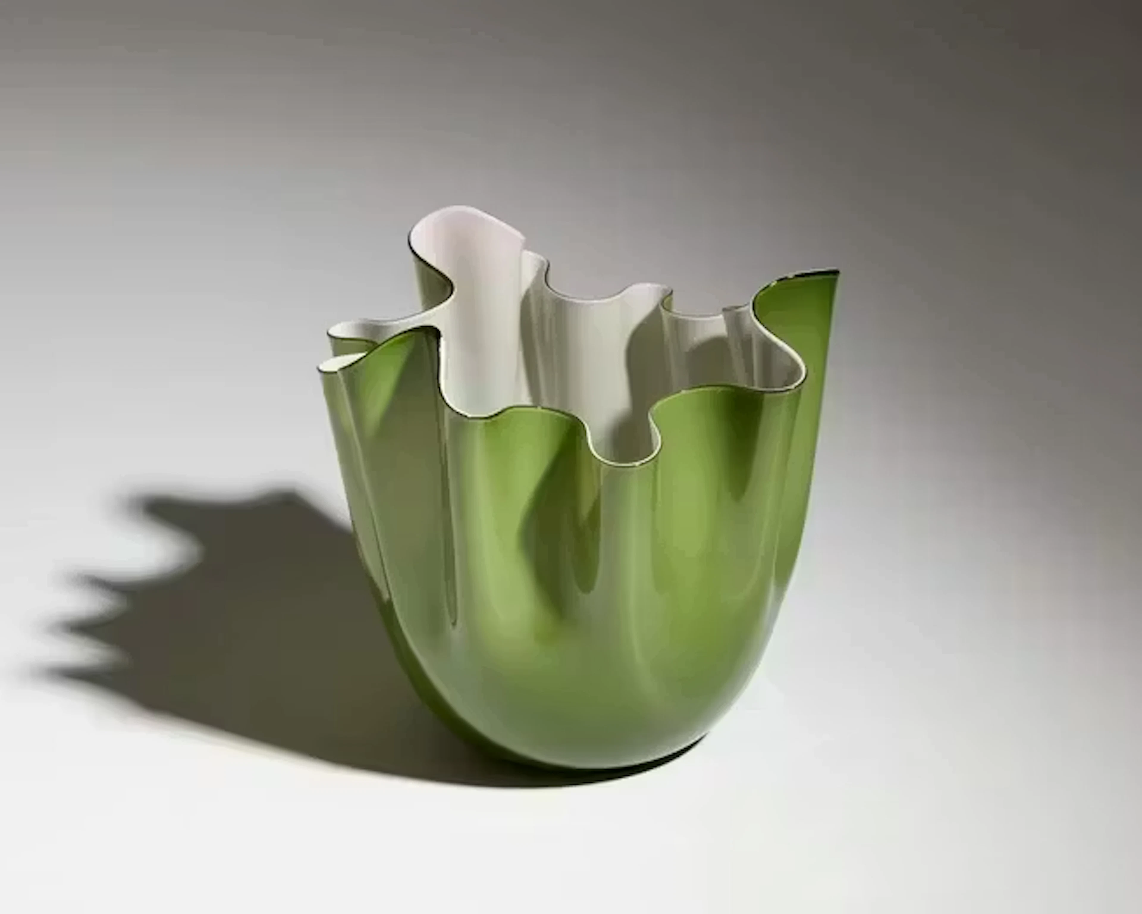 Fulvio Bianconi (1915-1996) for Venini Large 'Fazzoletto Opaline' vase