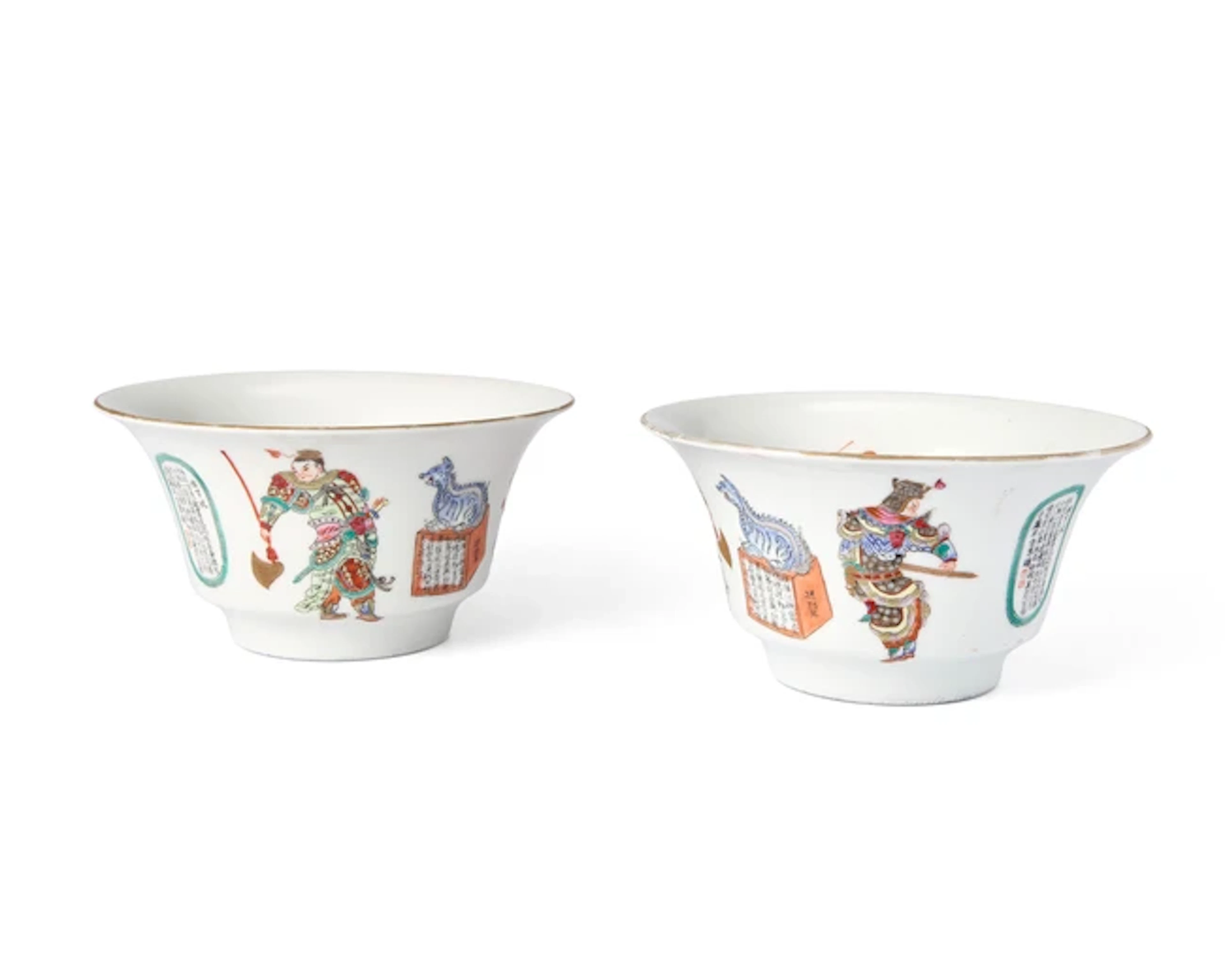 A pair of large Chinese famille rose 'Wu Shuang Pu' bowls Republic period