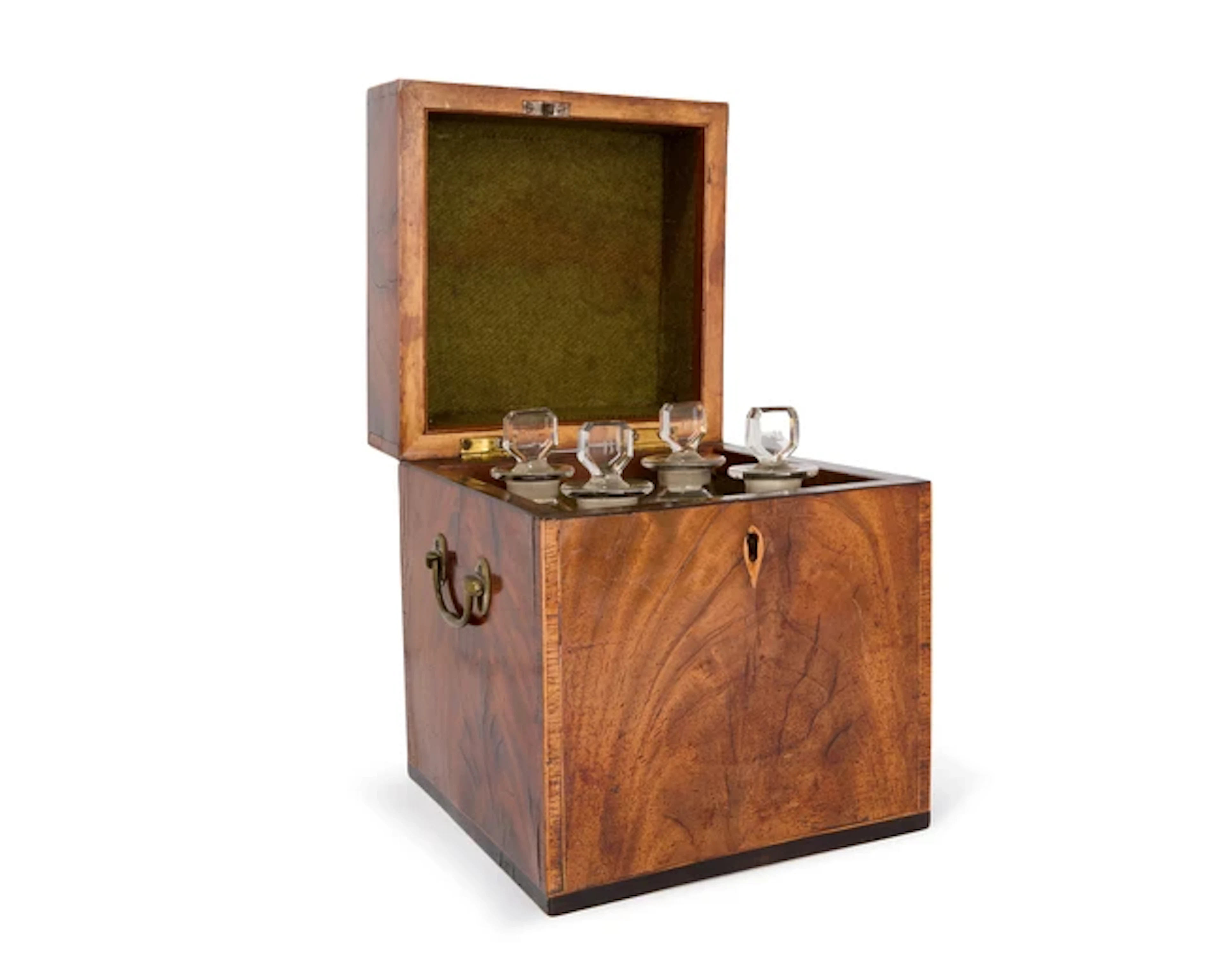 A George III mahogany and crossbanded decanter box