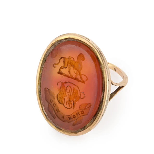 A carnelian intaglio ring