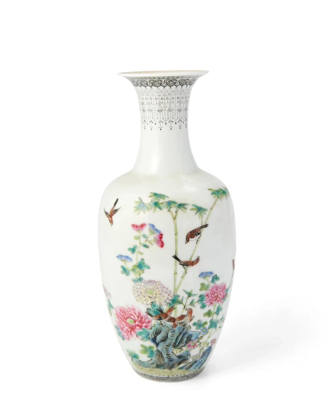 A Chinese famille rose baluster vase 20th century