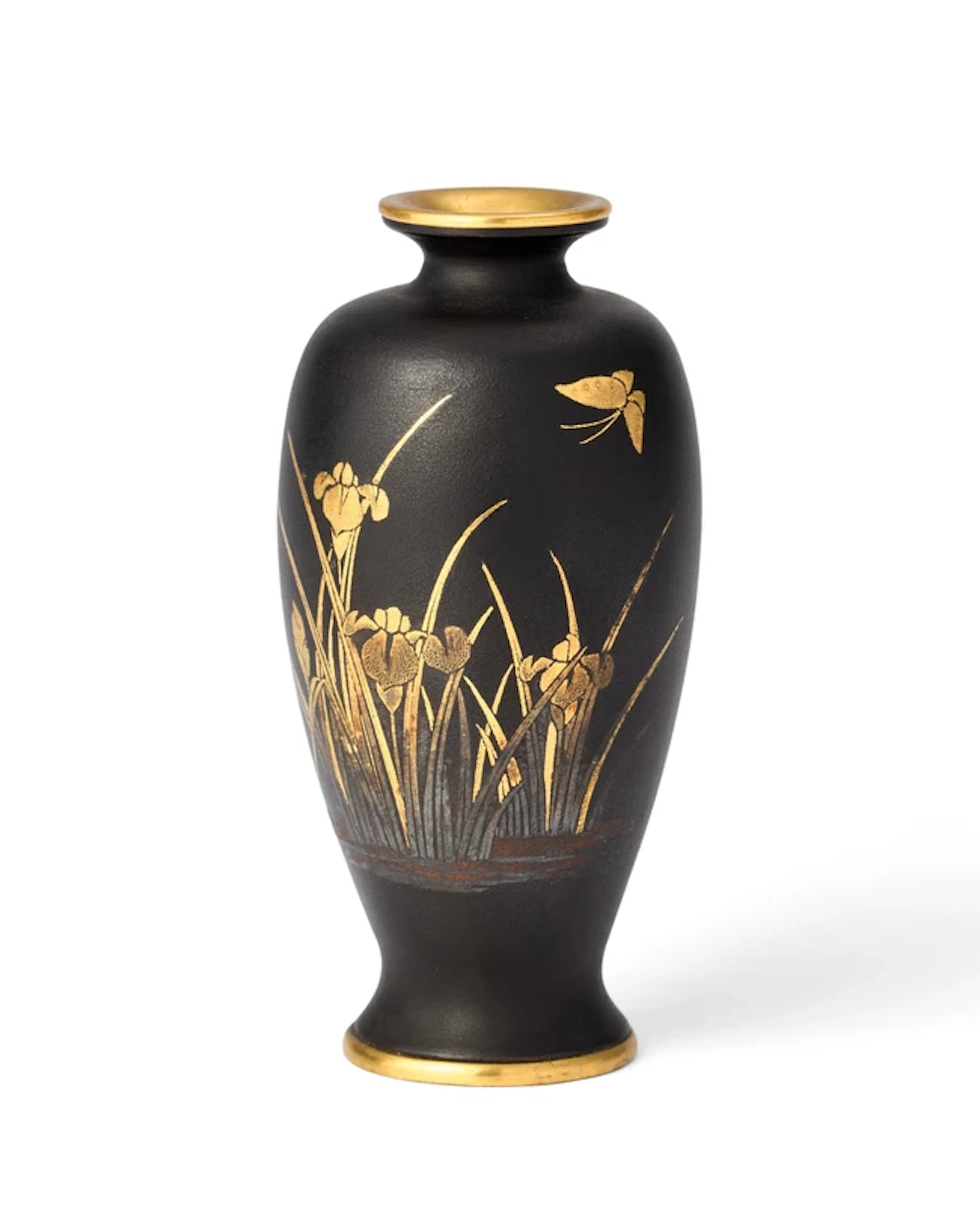 A Japanese gold and silver inlaid