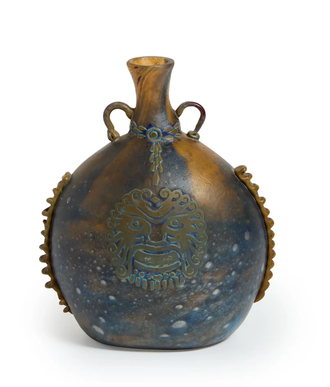 Muller Frères for Atelier Primavera Twin handle vase with etched decoration