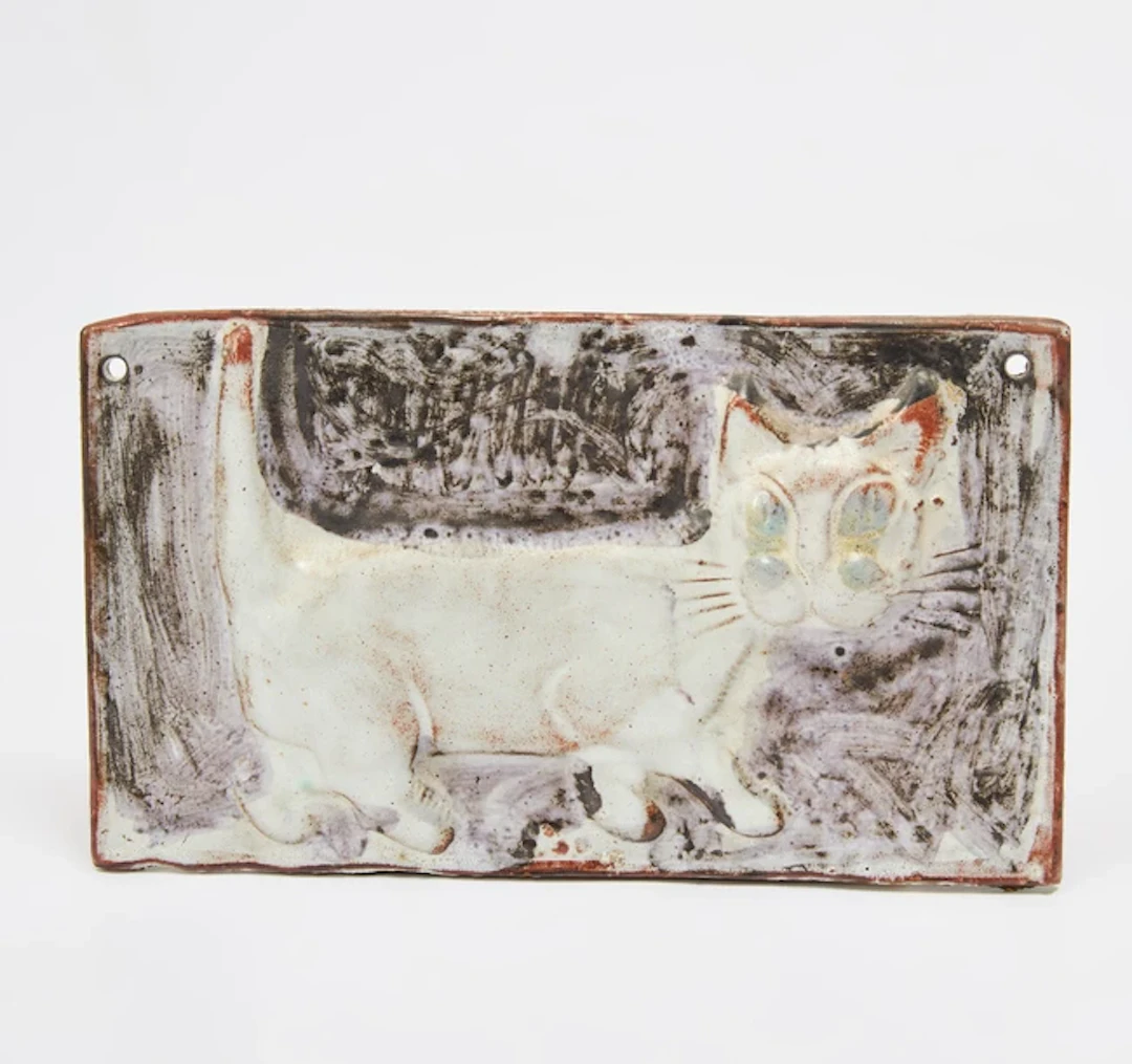 Stanislas Reychan (1897-1994) Walking cat plaque