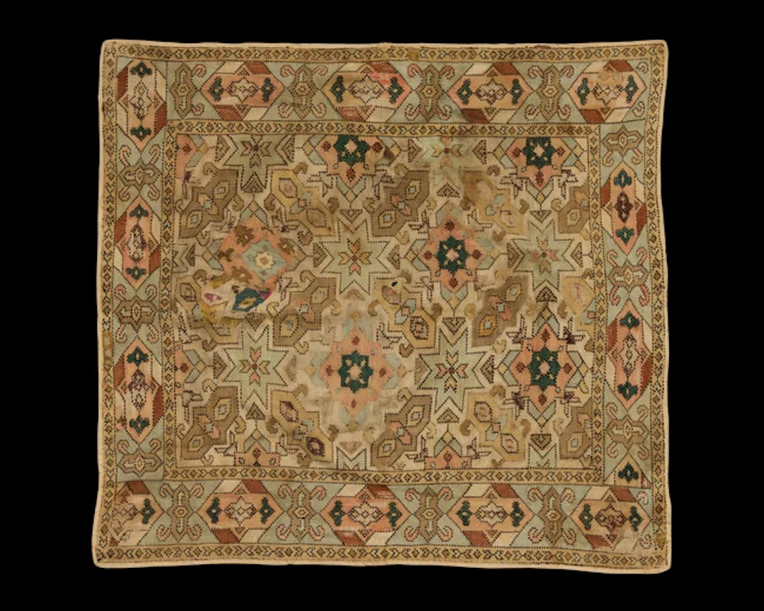 A Kaitag silk embroidered panel,Daghestan region