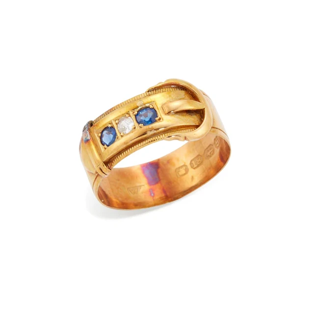 A late Victorian 18ct gold buckle ring
