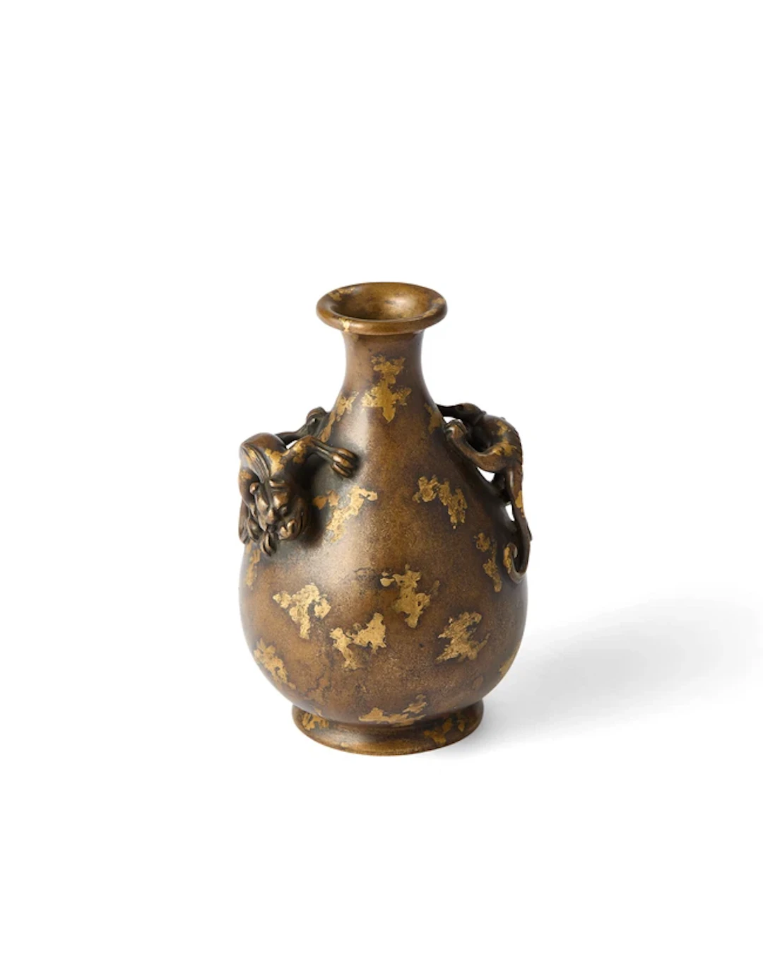 A small Chinese gold-splashed bronze 'chilong' vase Qing dynasty