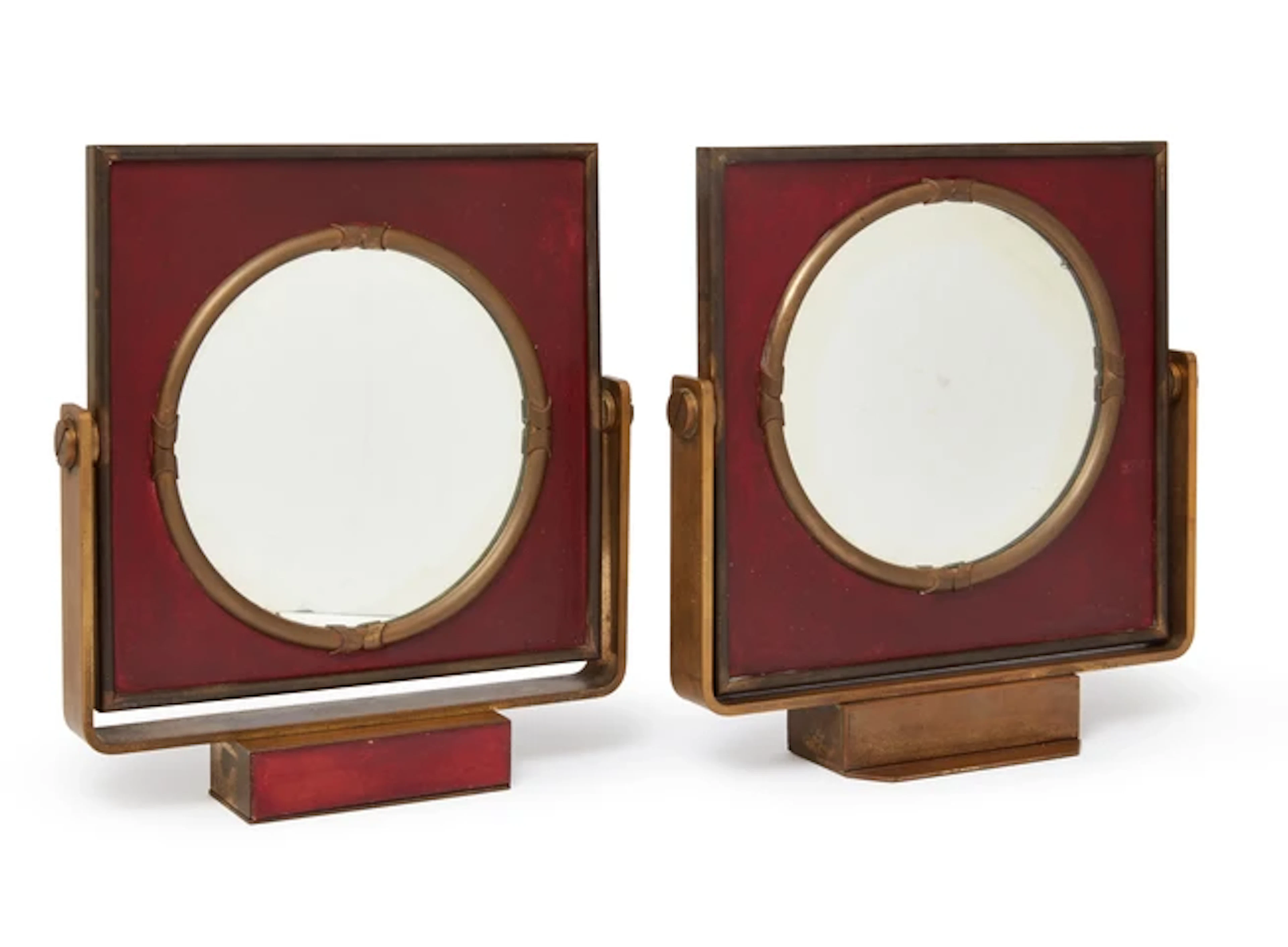 Manner of Paul Dupré-Lafon Near pair of vanity mirrors