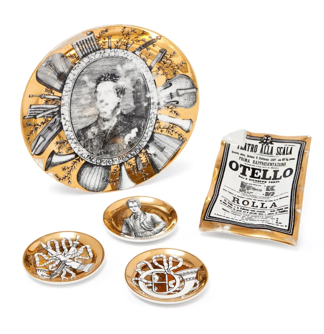 Piero Fornasetti (1913-1988) Two 'Musicalia' pattern coasters