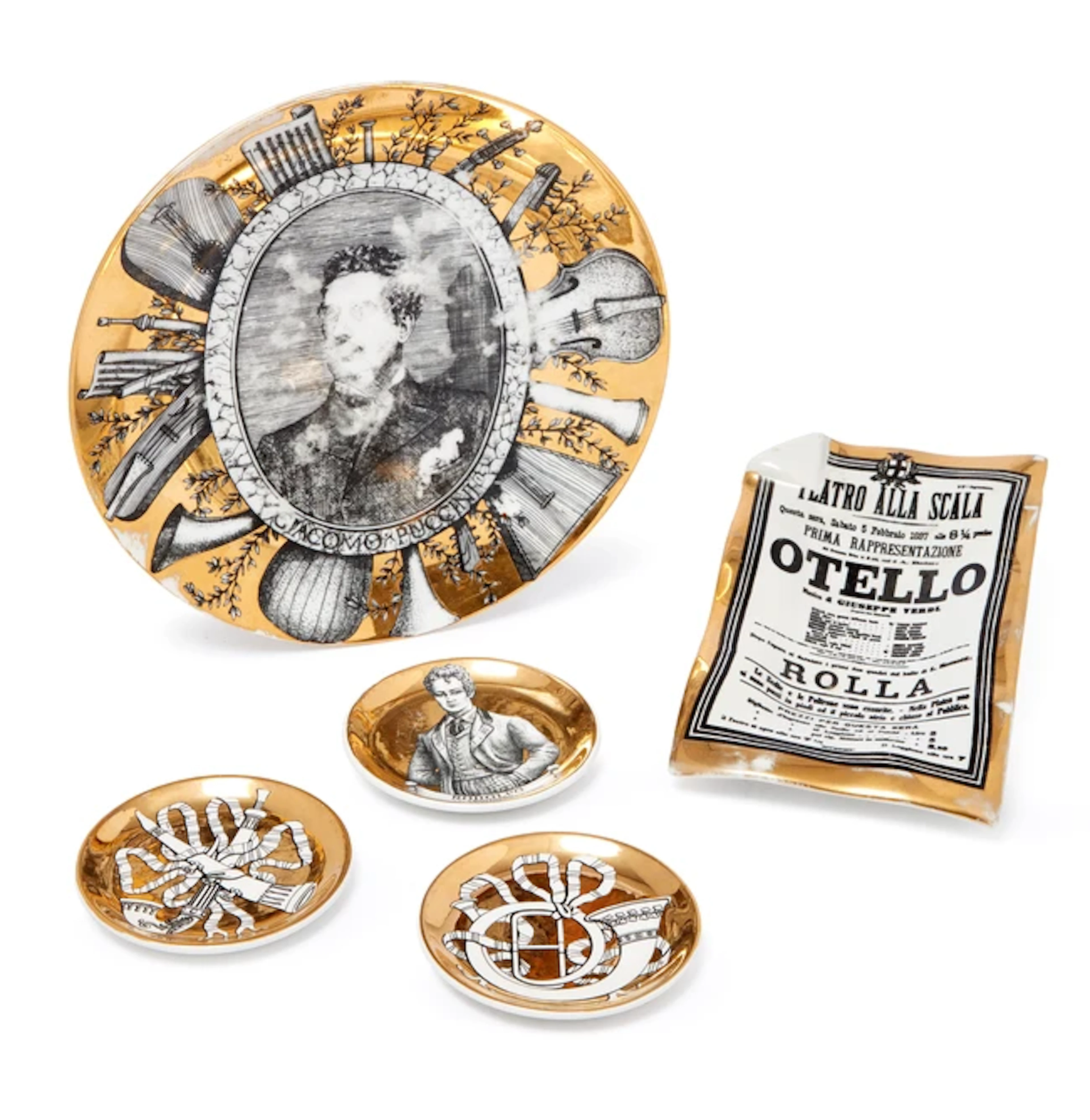 Piero Fornasetti (1913-1988) Two 'Musicalia' pattern coasters