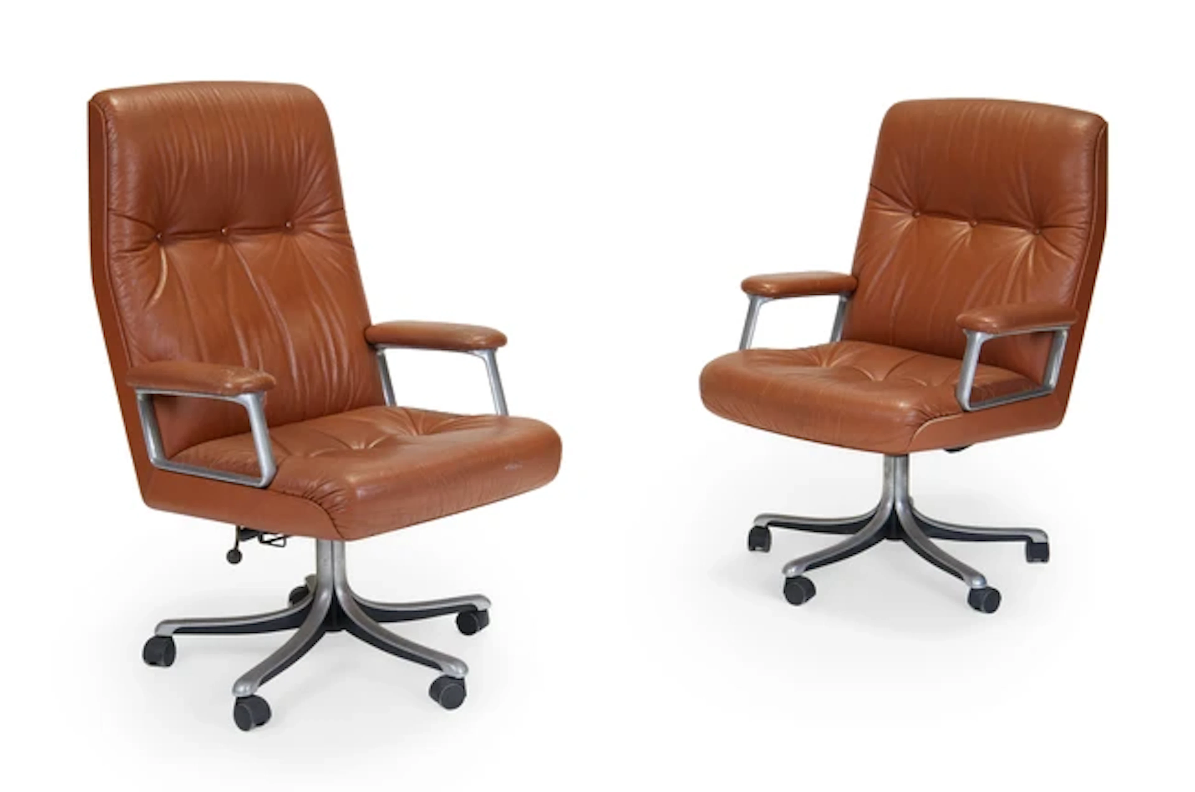Osvaldo Borsani (1911-1985) for Tecno Two swivel office chairs