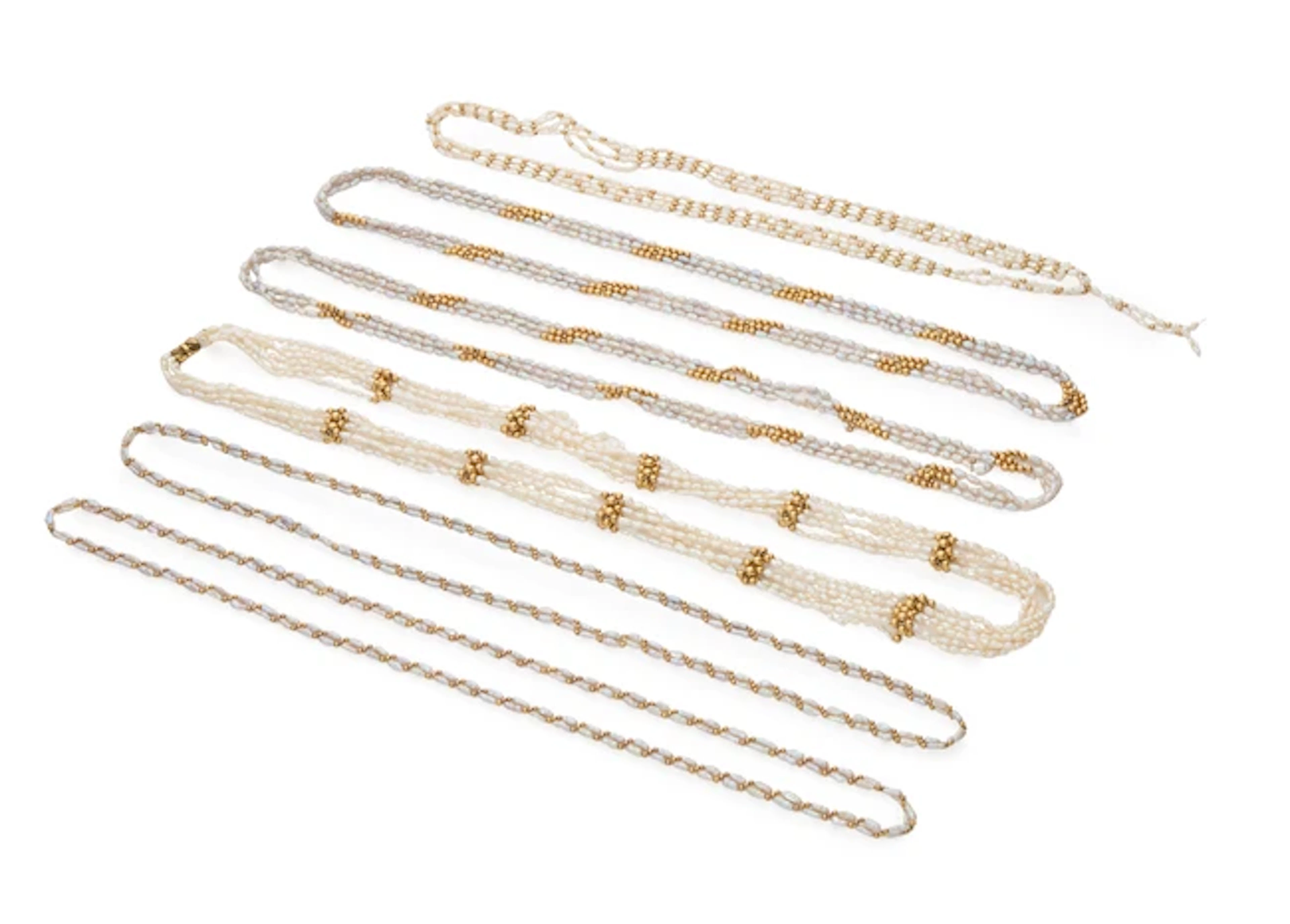 A group of six freshwater cultured pearl necklaces