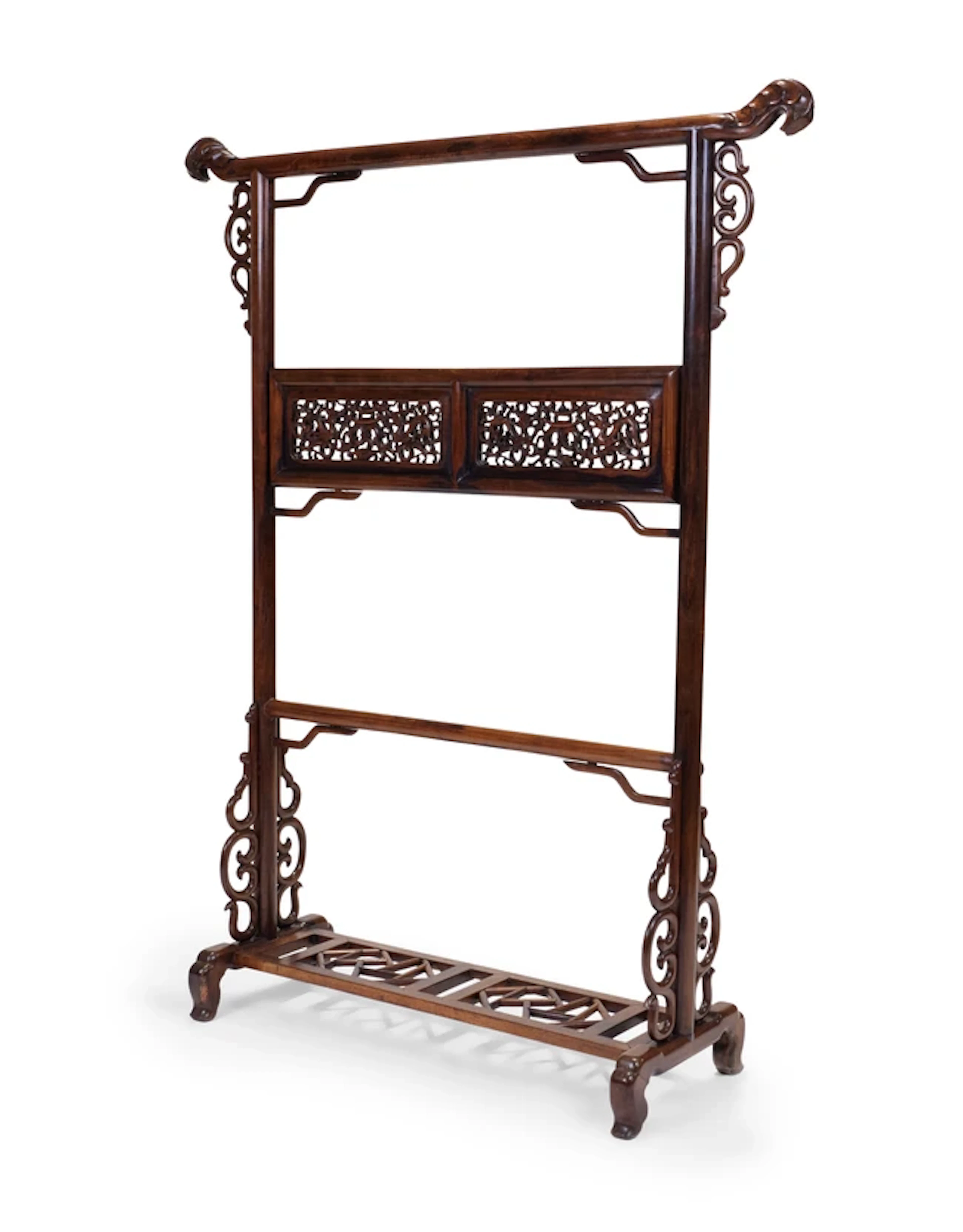 A Chinese huanghuali garment rack