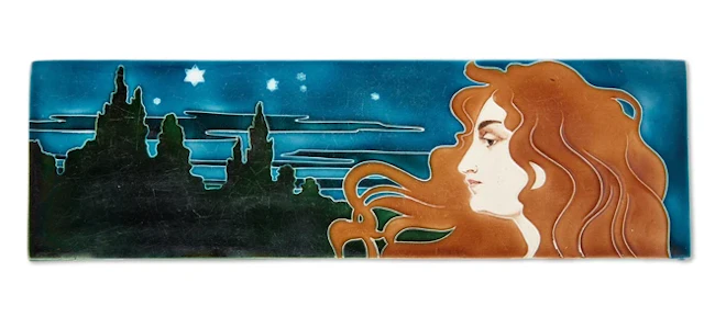 Carl Sigmund Luber (1868-1934) for Johannes Von Schwartz Art Nouveau tile