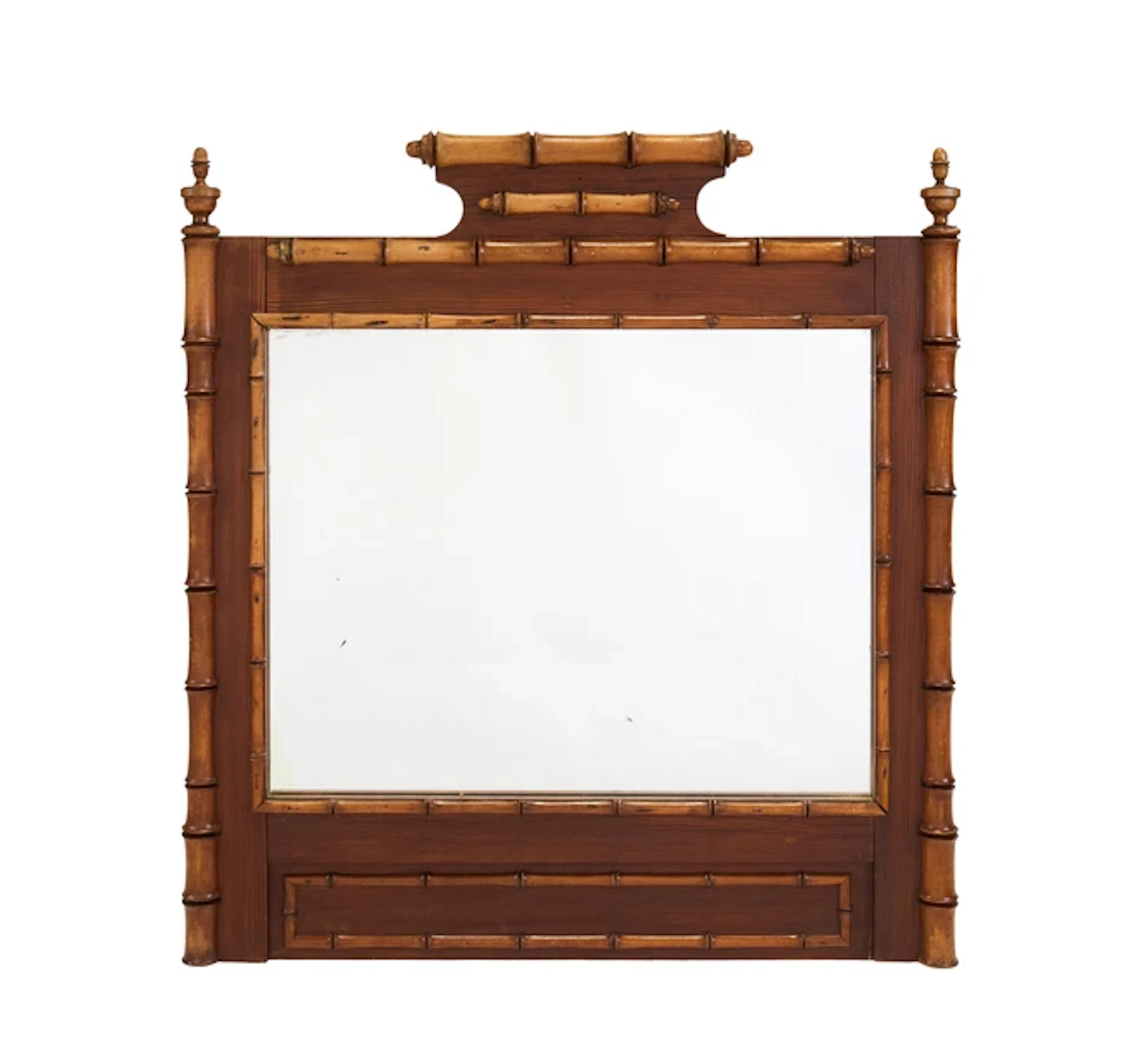 French Faux bamboo wall mirror