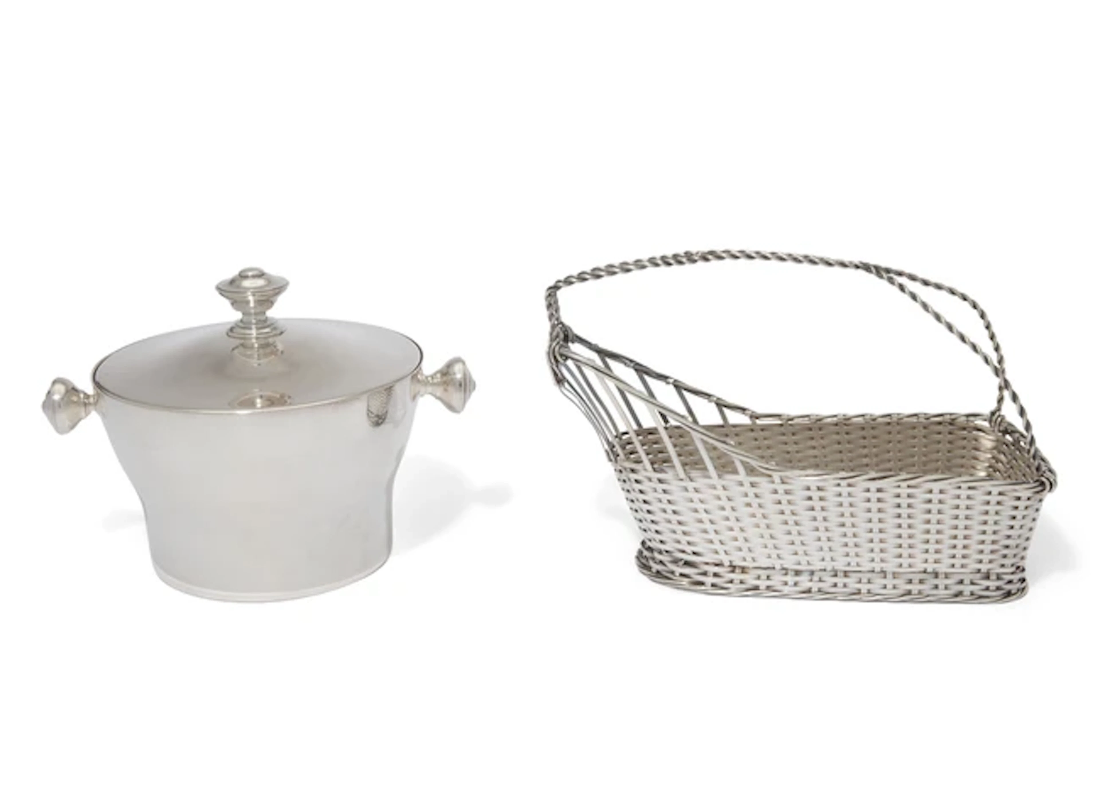 A French silver-plated ice bucket