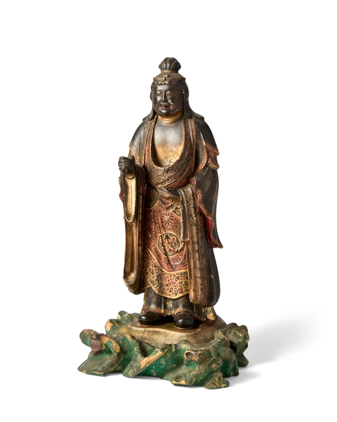 A Japanese polychrome lacquered wood figure of Kishibojin...