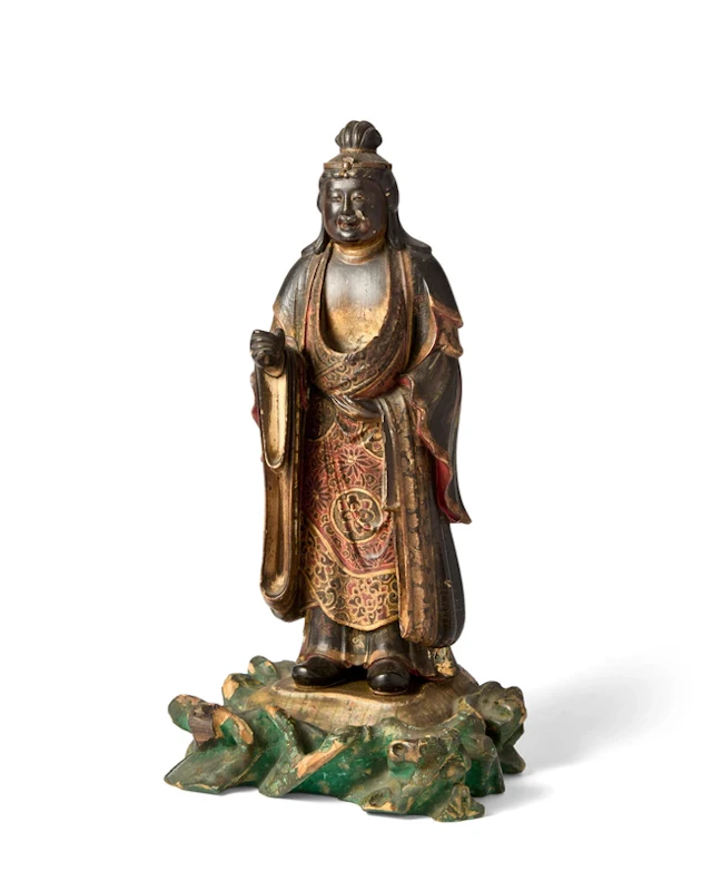 A Japanese polychrome lacquered wood figure of Kishibojin...