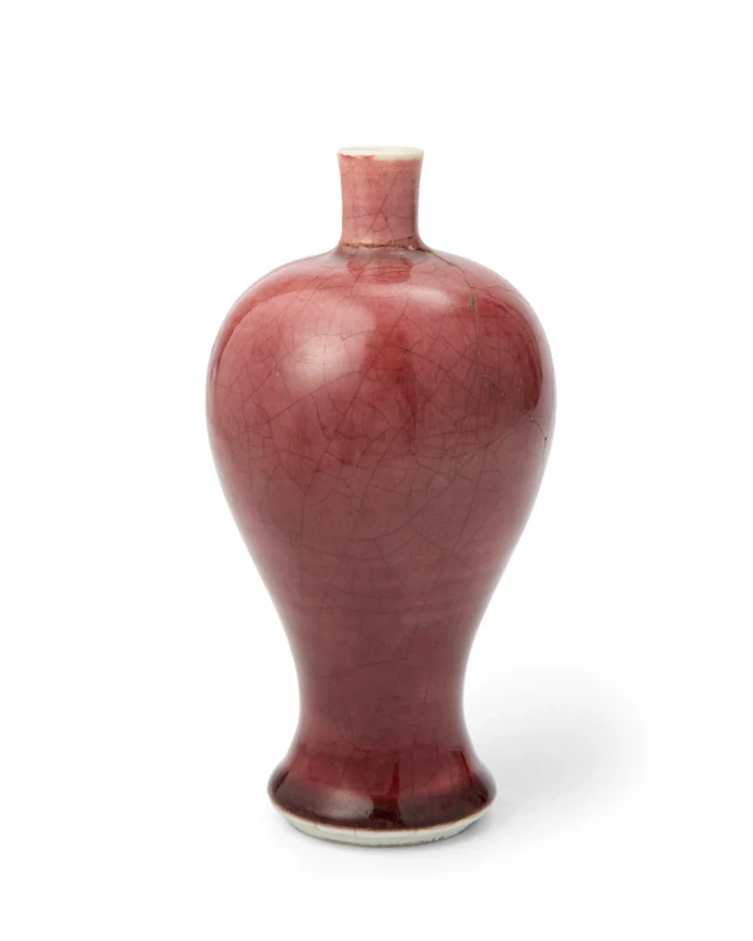 A small Chinese 'langyao' copper-red baluster vase