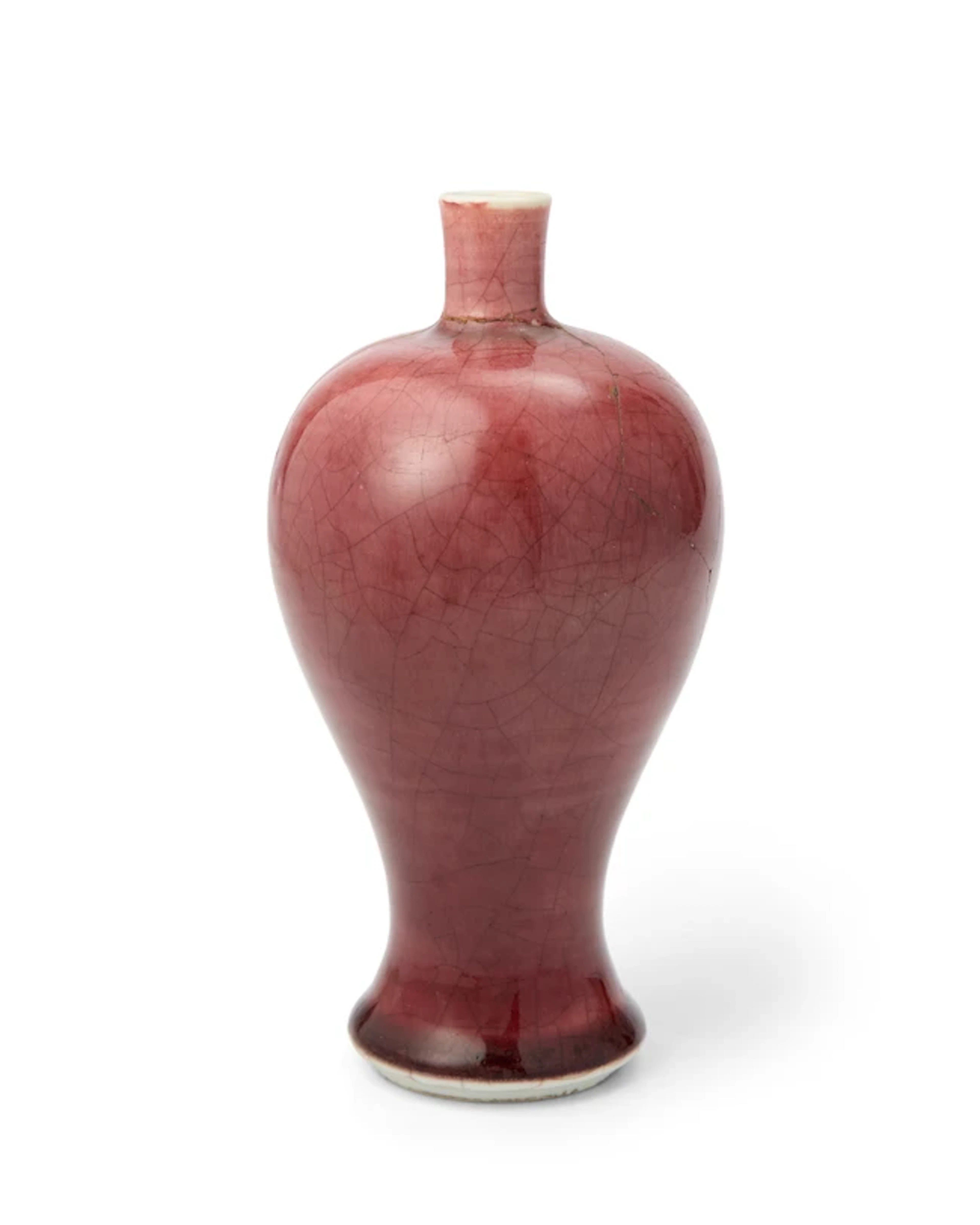 A small Chinese 'langyao' copper-red baluster vase