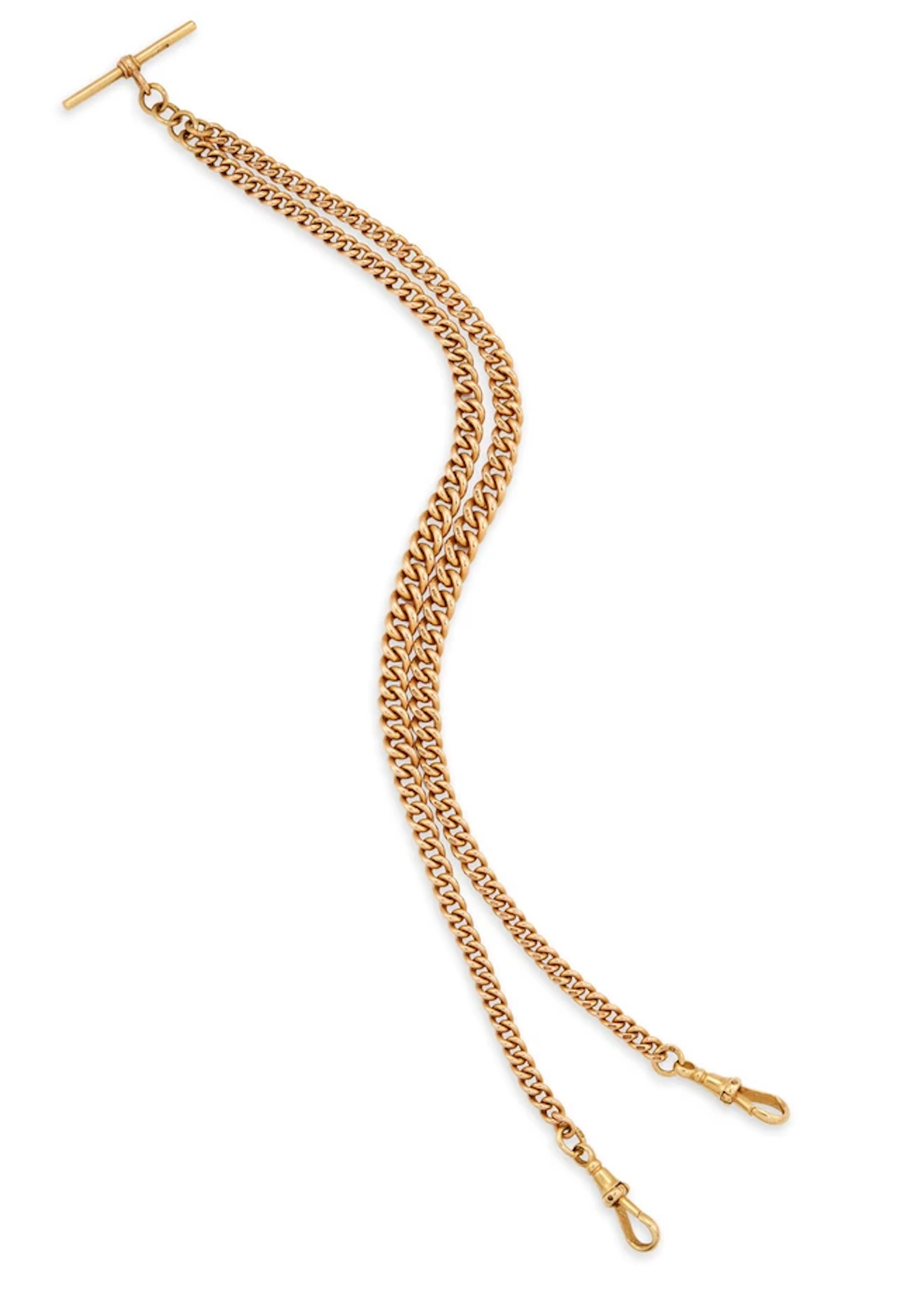 An 18ct gold Albert watch chain