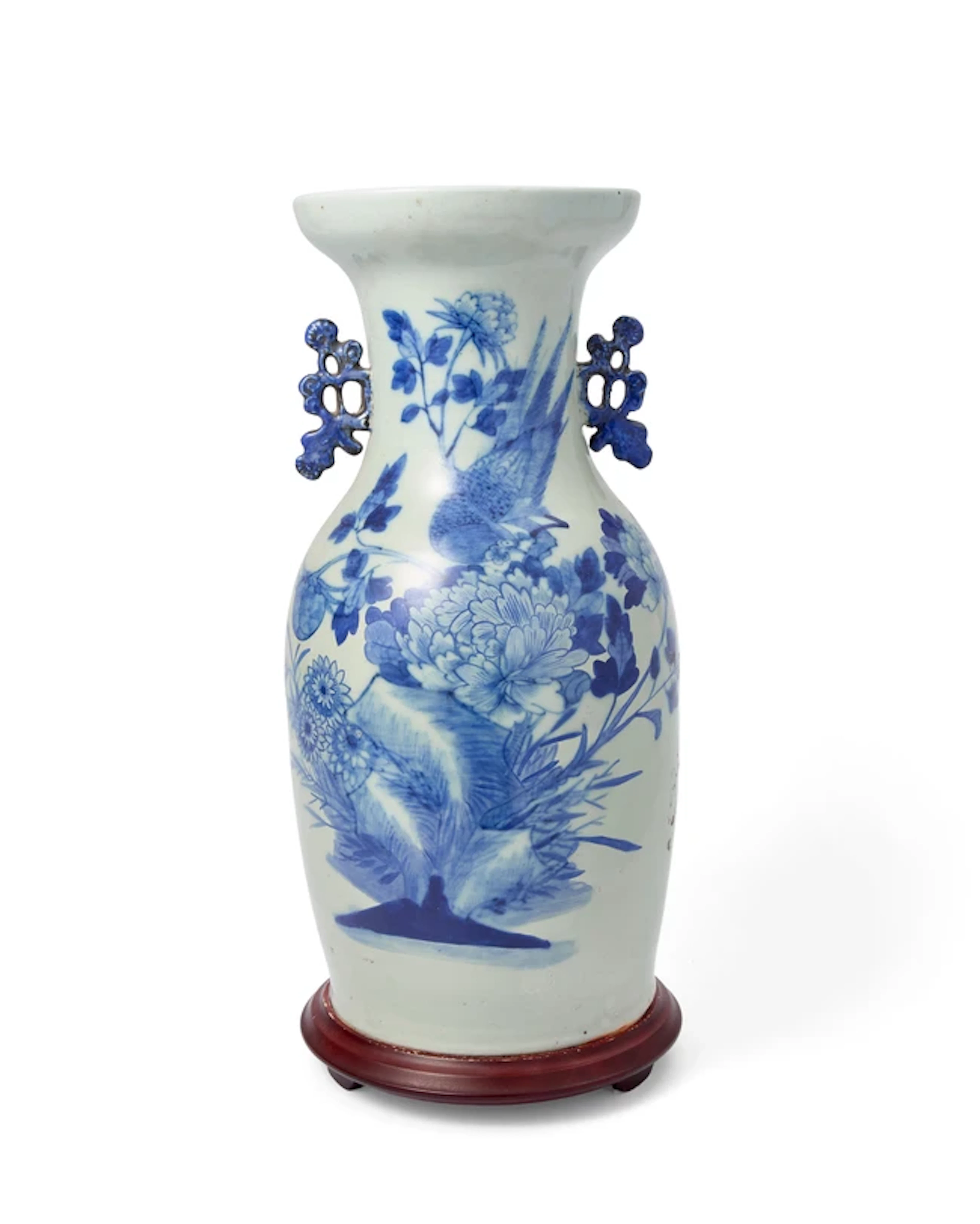 A large Chinese blue and white baluster vase Qing dynasty