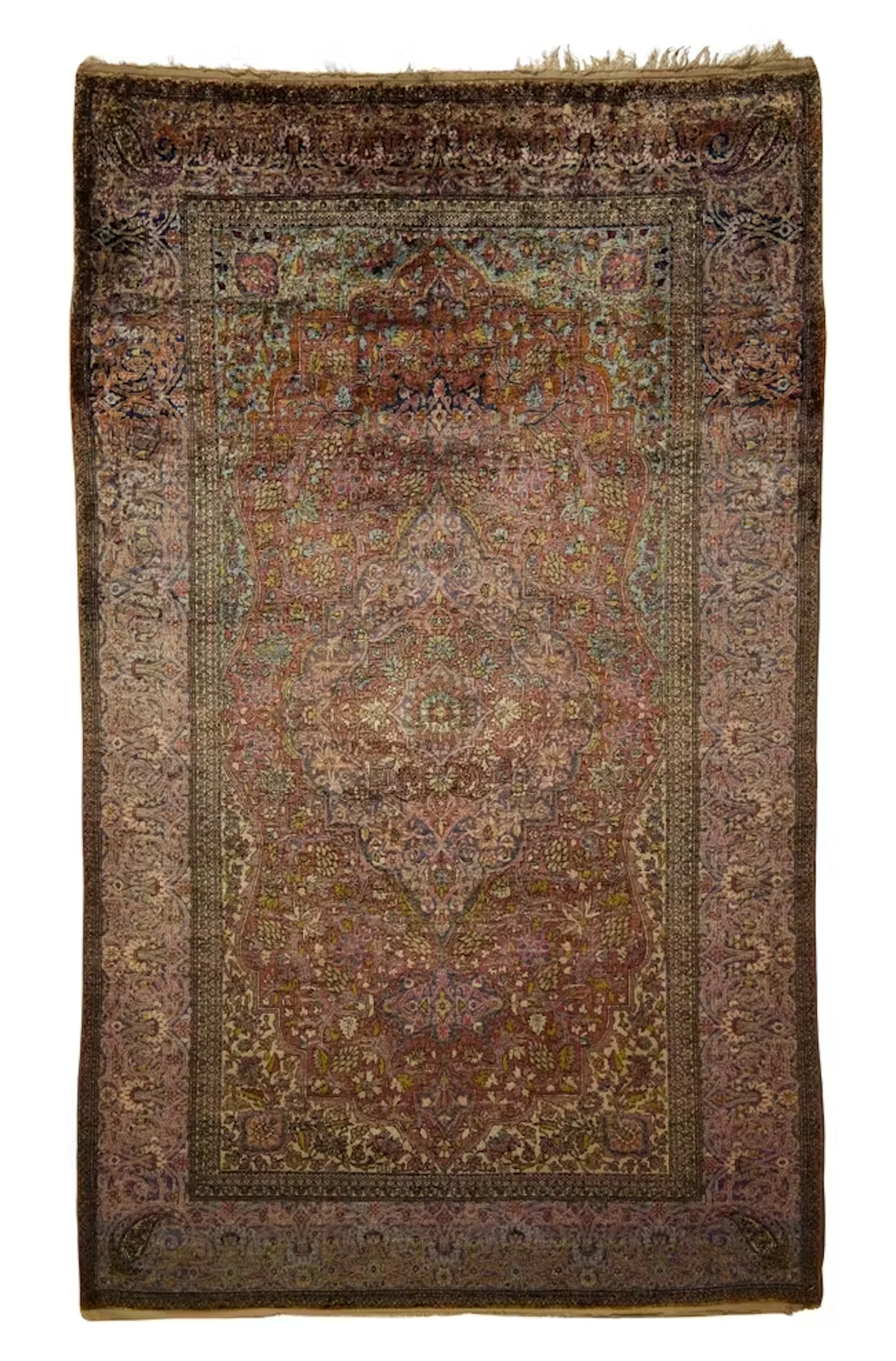 A Persian silk Kashan 'Mohtasham' rug