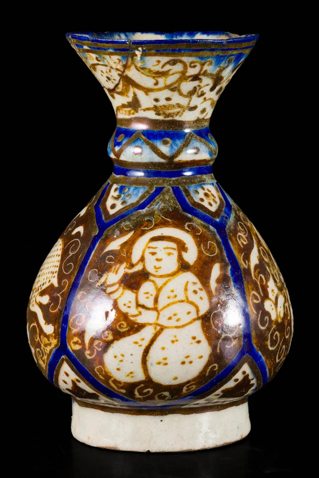 A Kashan lustre-painted vase