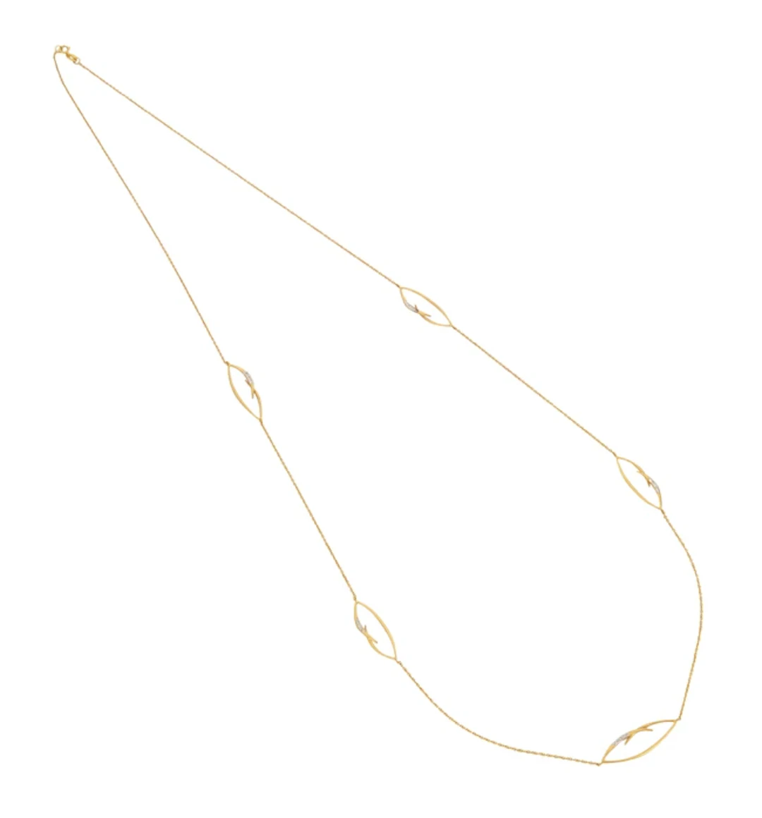 A 14ct gold diamond set necklace