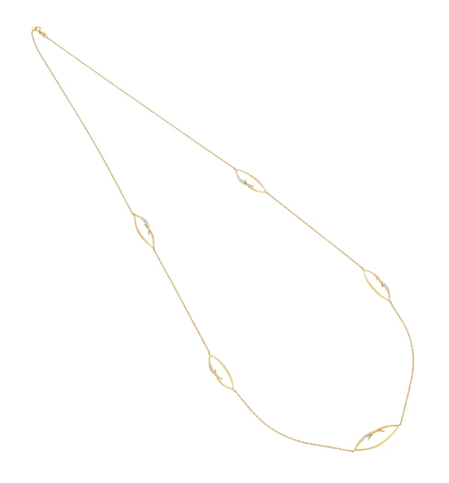 A 14ct gold diamond set necklace