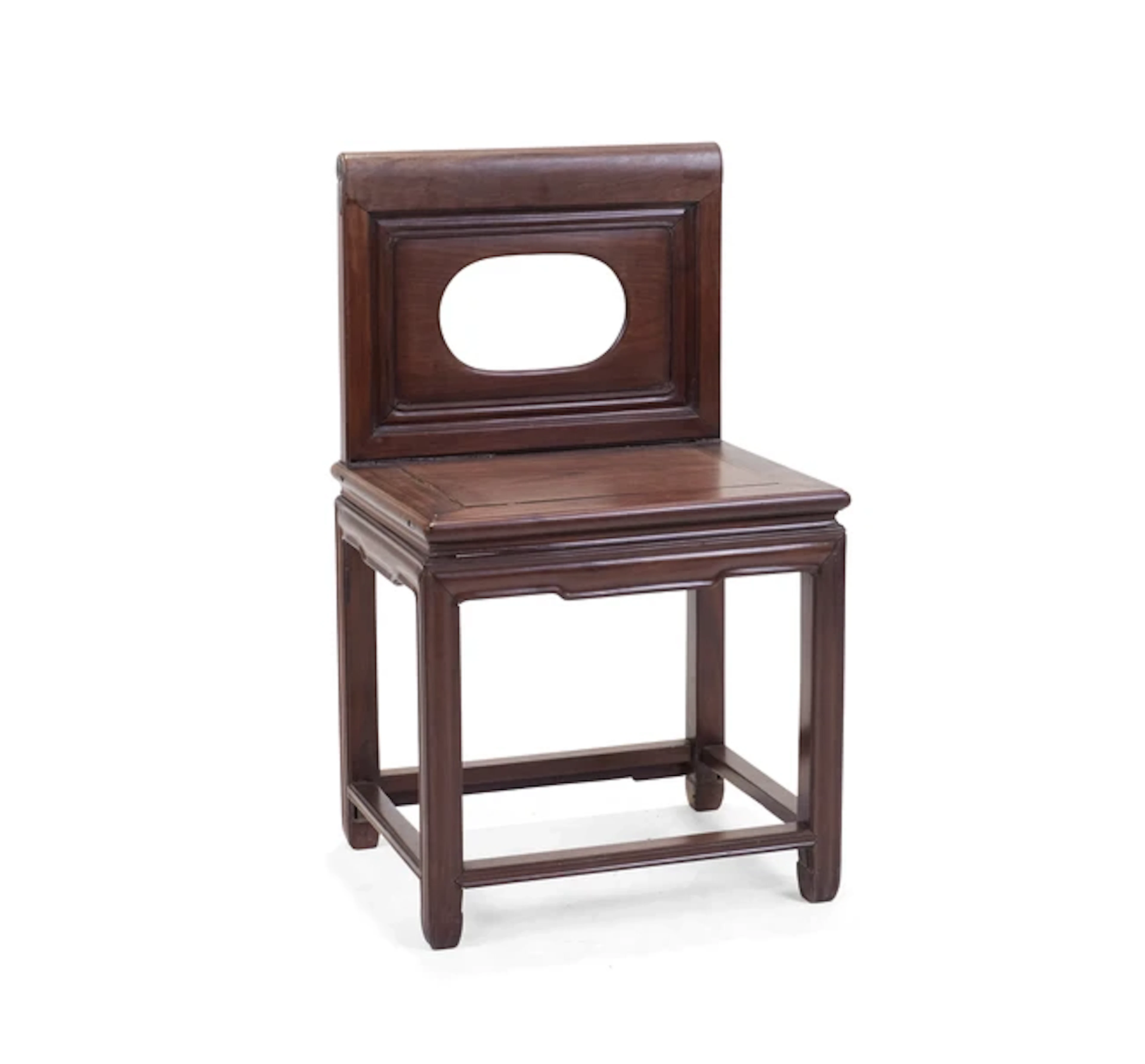A Chinese square hongmu chair 20th century Carved with...