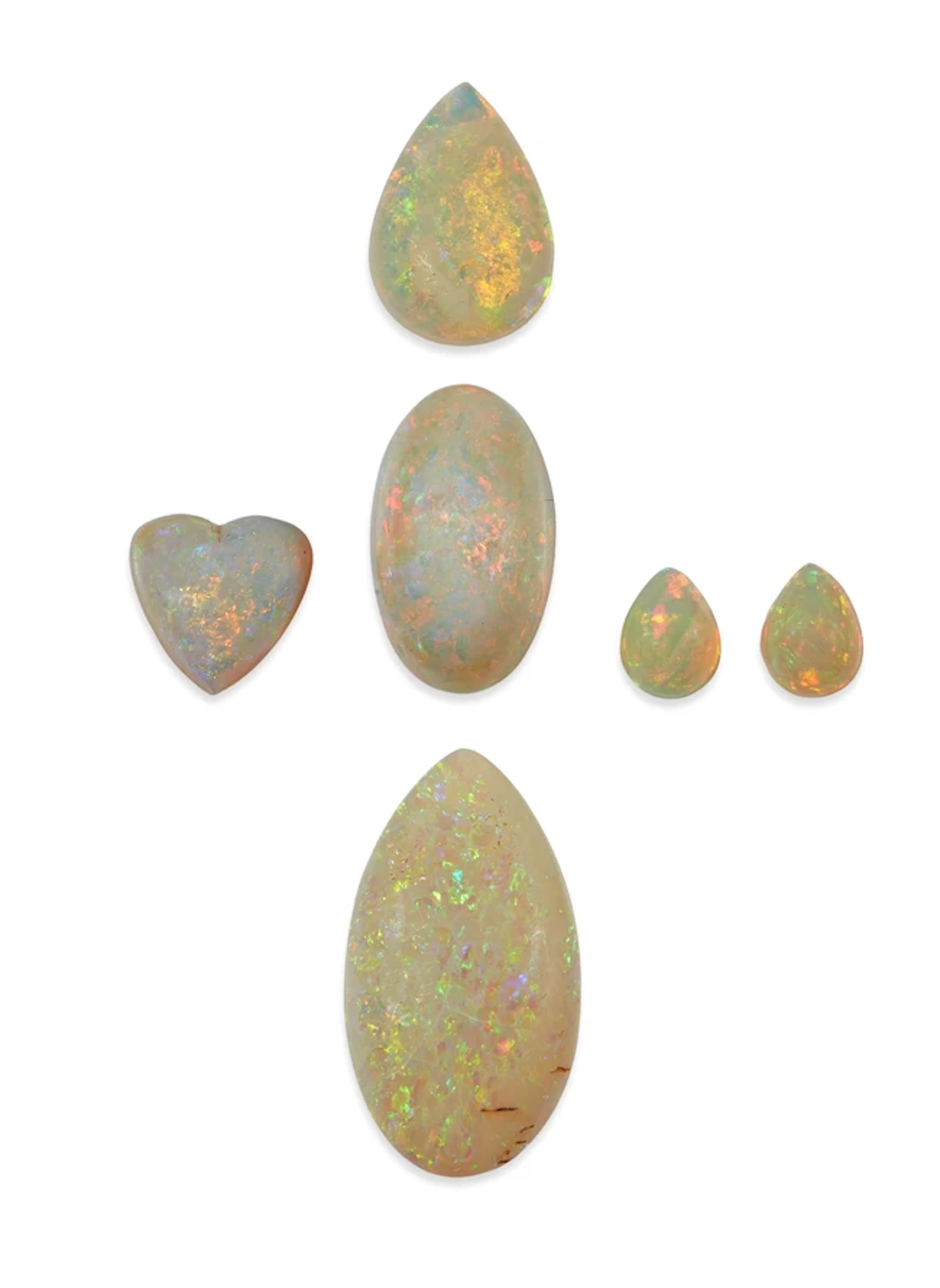 A group of unmounted opals