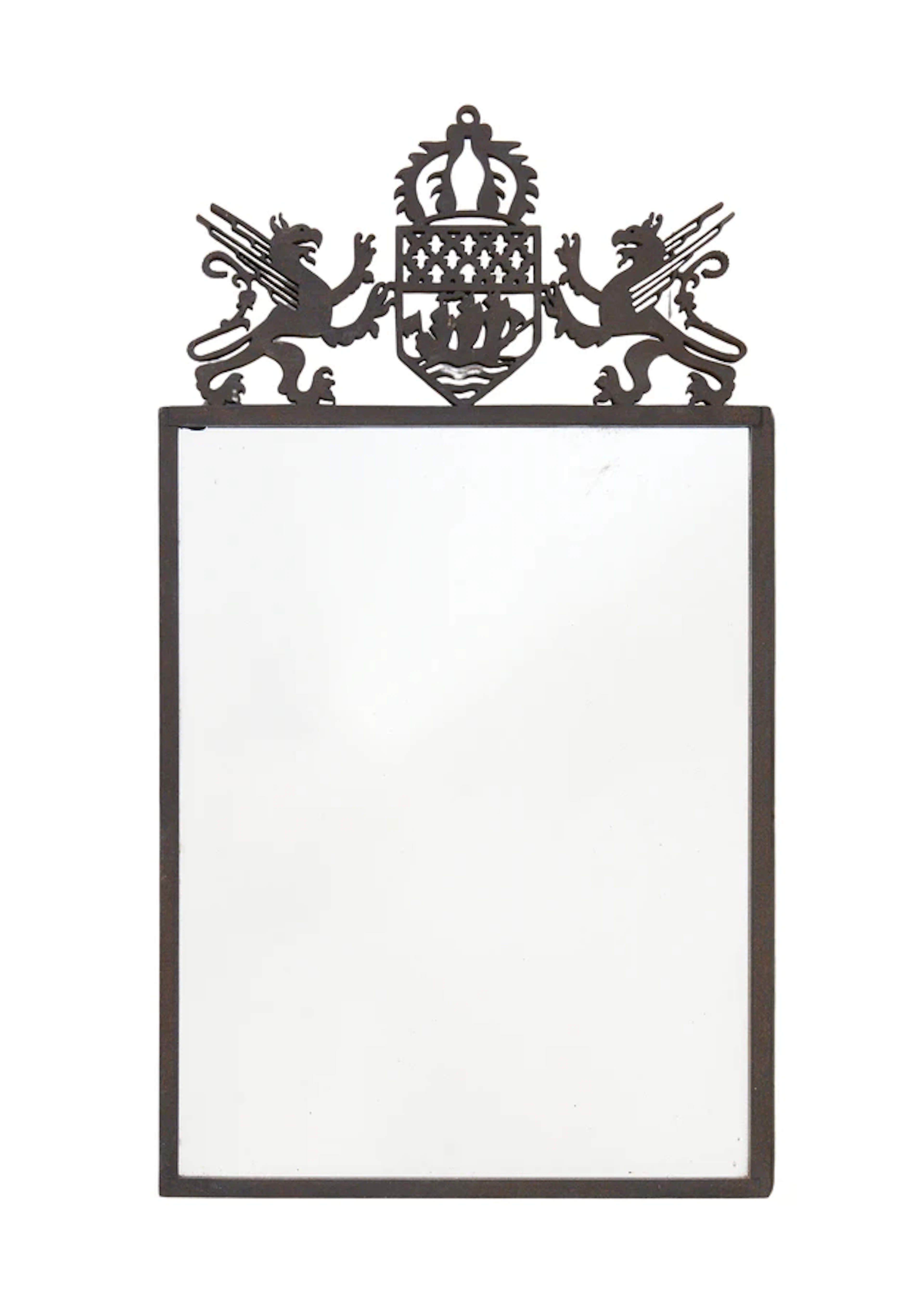 French Heraldic tabletop mirror