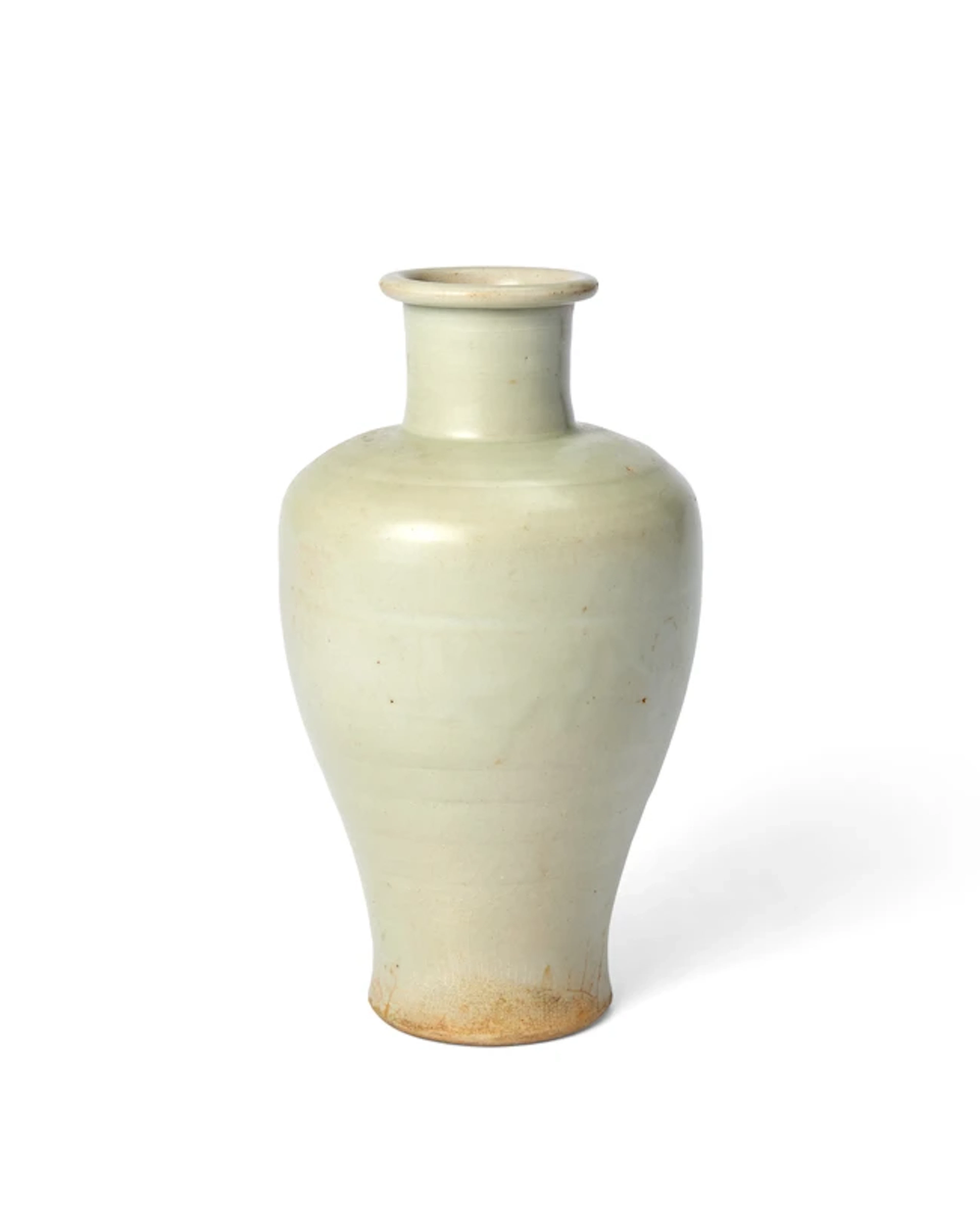 A Chinese bluish-white glazed baluster vase Yuan - Ming...