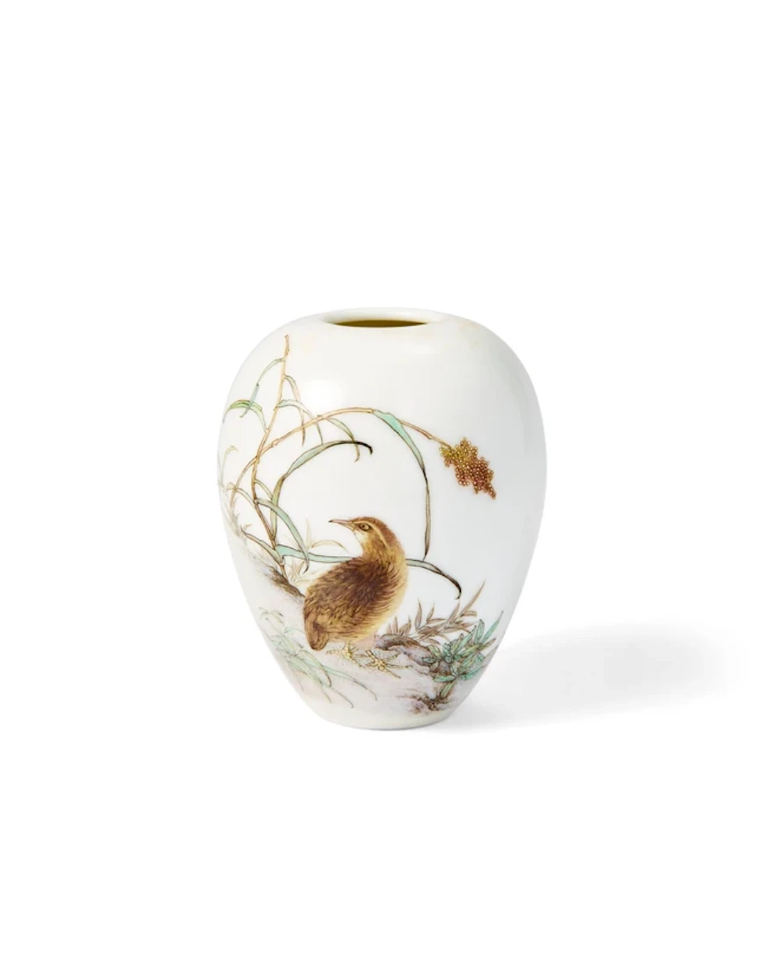A Chinese famille rose 'quail' water pot 20th century...