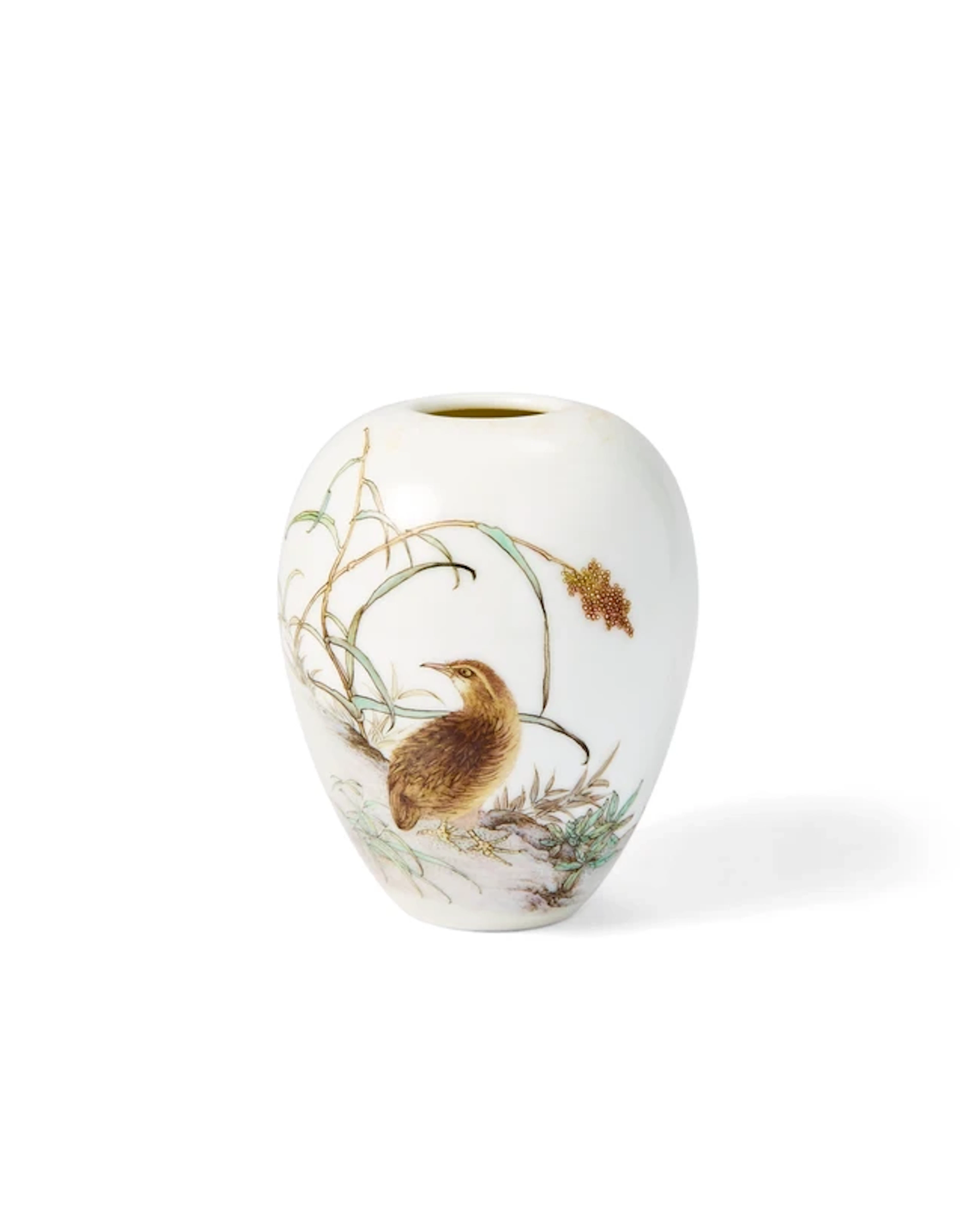 A Chinese famille rose 'quail' water pot 20th century...