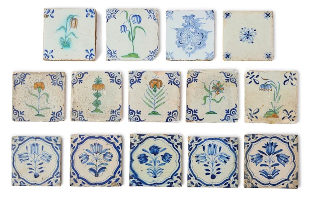 A group of fourteen Dutch tiles