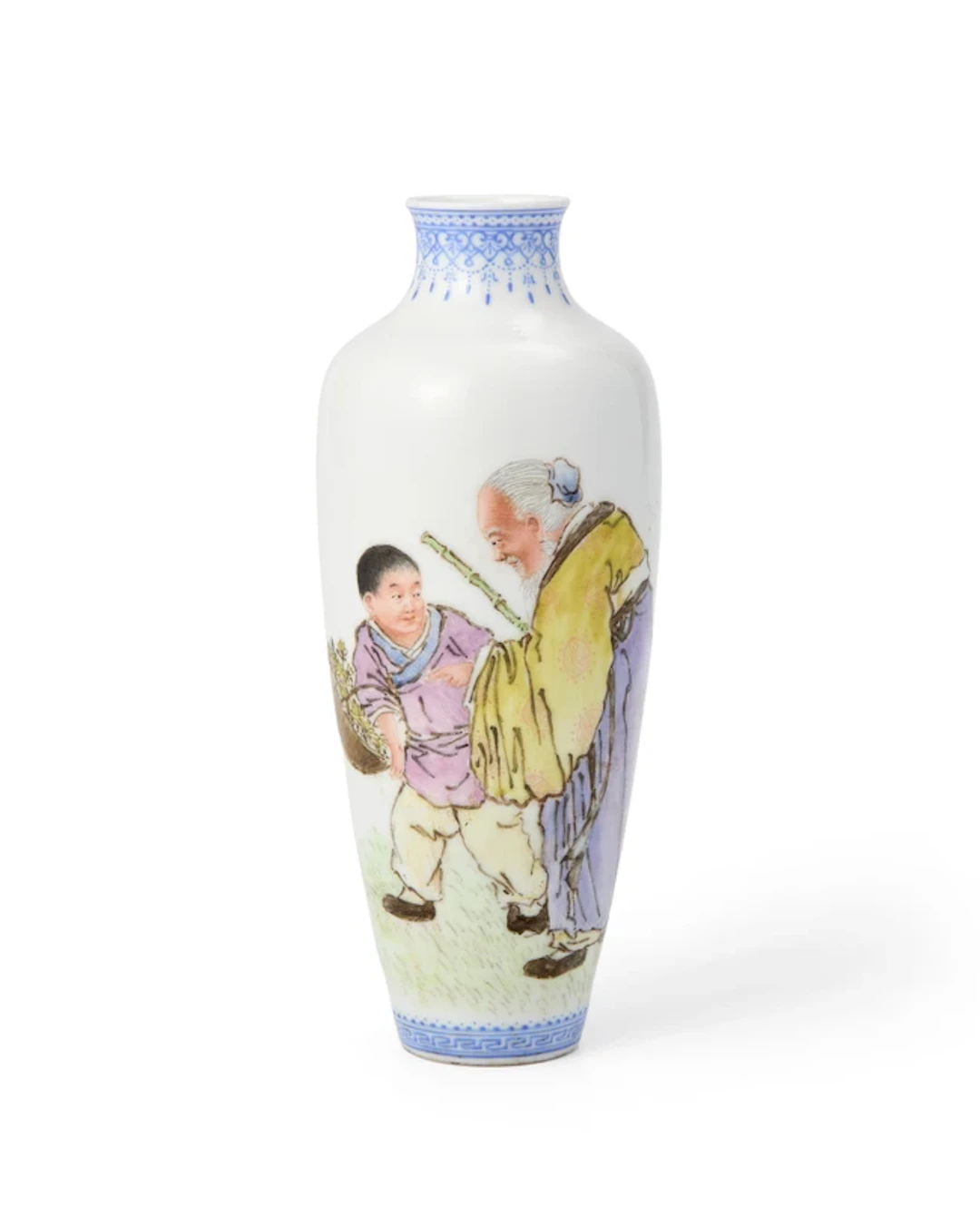 A Chinese famille rose semi-eggshell vase Late 20th...