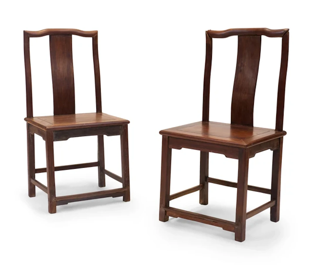 A pair of Chinese hongmu chairs Late Qing dynasty Of...