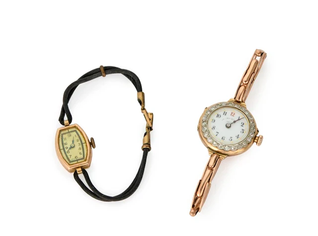 Two manual wind wristwatches Comprising: a 9ct gold...