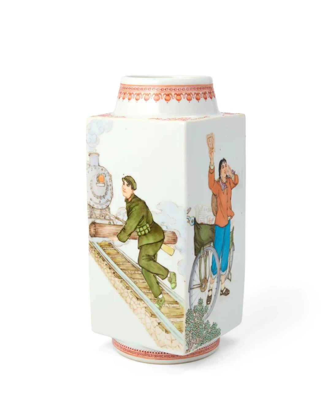 A Chinese Cultural Revolution-subject vase 20th century